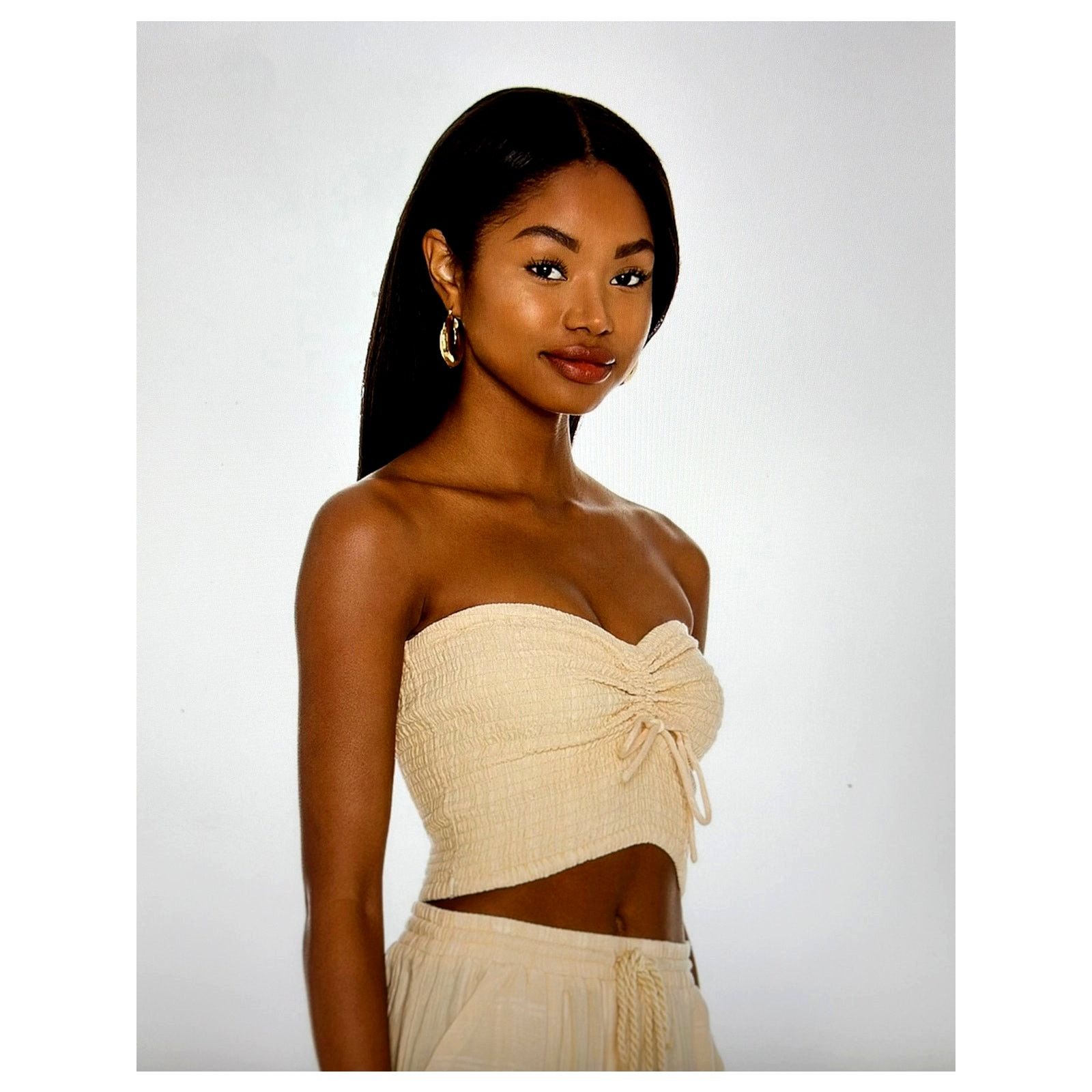 Other Cropped Tube Top Smocked Stretch Bow L*Space Top Melon S Size S / US 4 / IT 40 - 5 Thumbnail