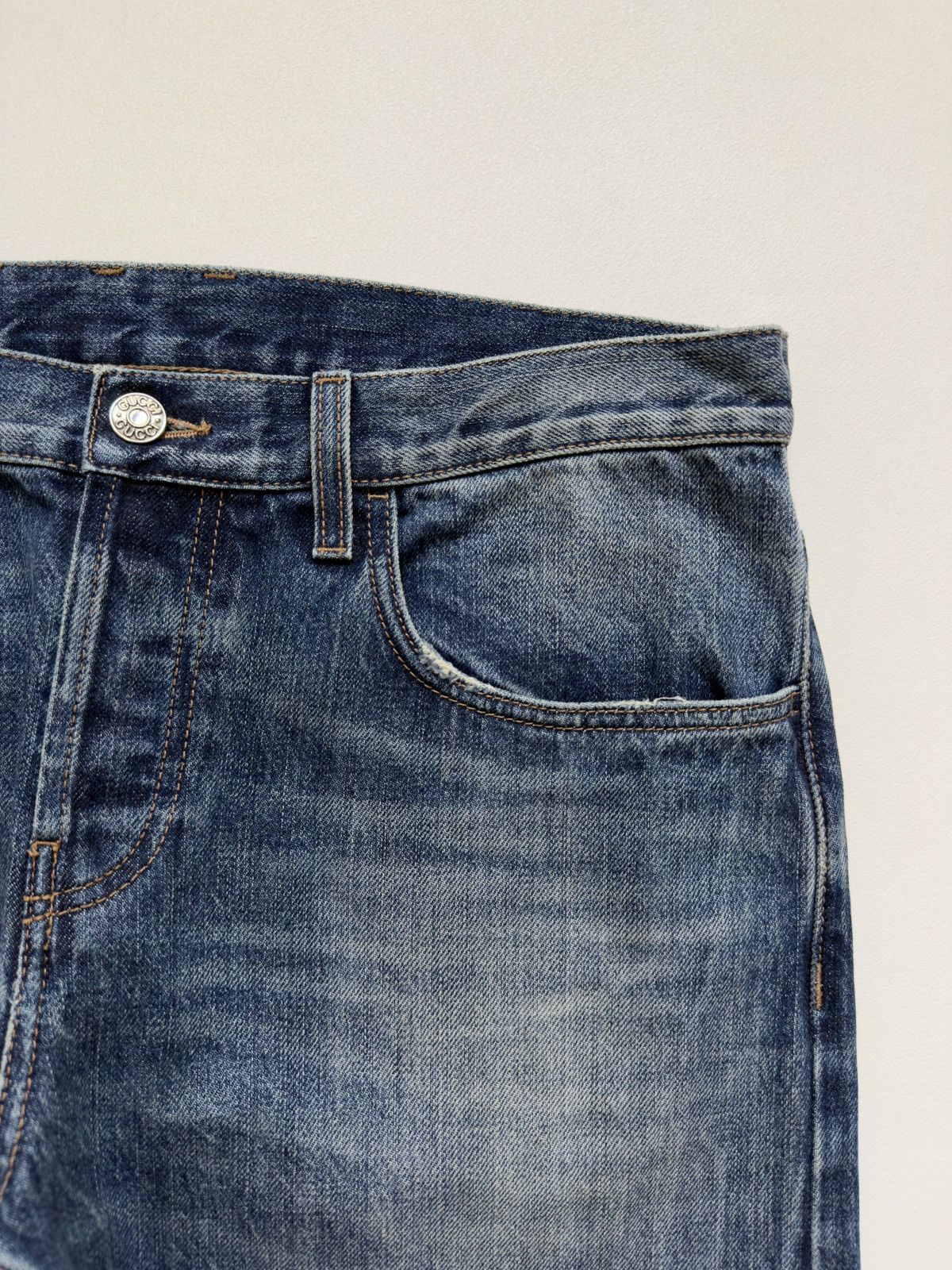 Gucci Early 2010s Washed Blue Skinny Jeans Size US 34 / EU 50 - 8 Thumbnail