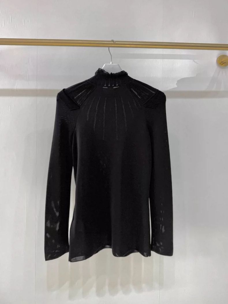 Hermes Hermes Ruffled Silk Knit Top 22FW-2506 Size M / US 6-8 / IT 42-44 - 2 Thumbnail