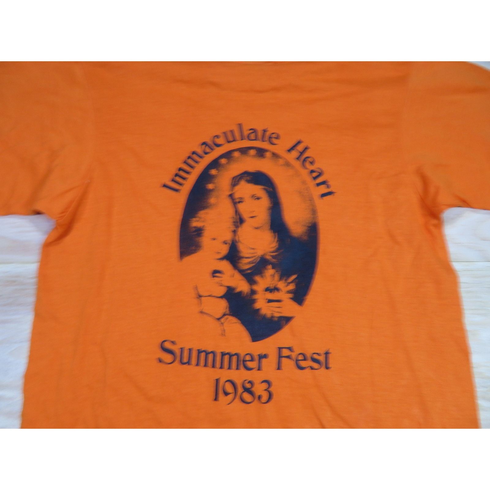 Other Immaculate Heart Summerfest 1983 Orange Black T-shirt Sz M Size US M / EU 48-50 / 2 - 3 Thumbnail