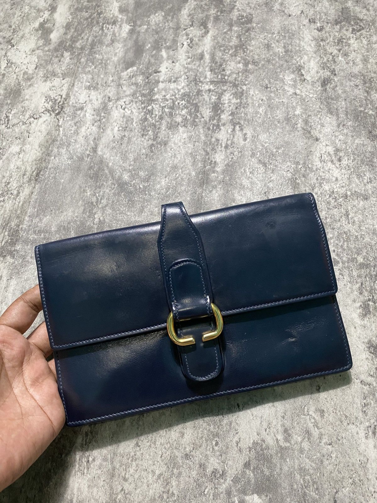 Gucci × Vintage Vintage Gucci 80's Clutch Bag Genuine Leather Size 26 - 1 Thumbnail