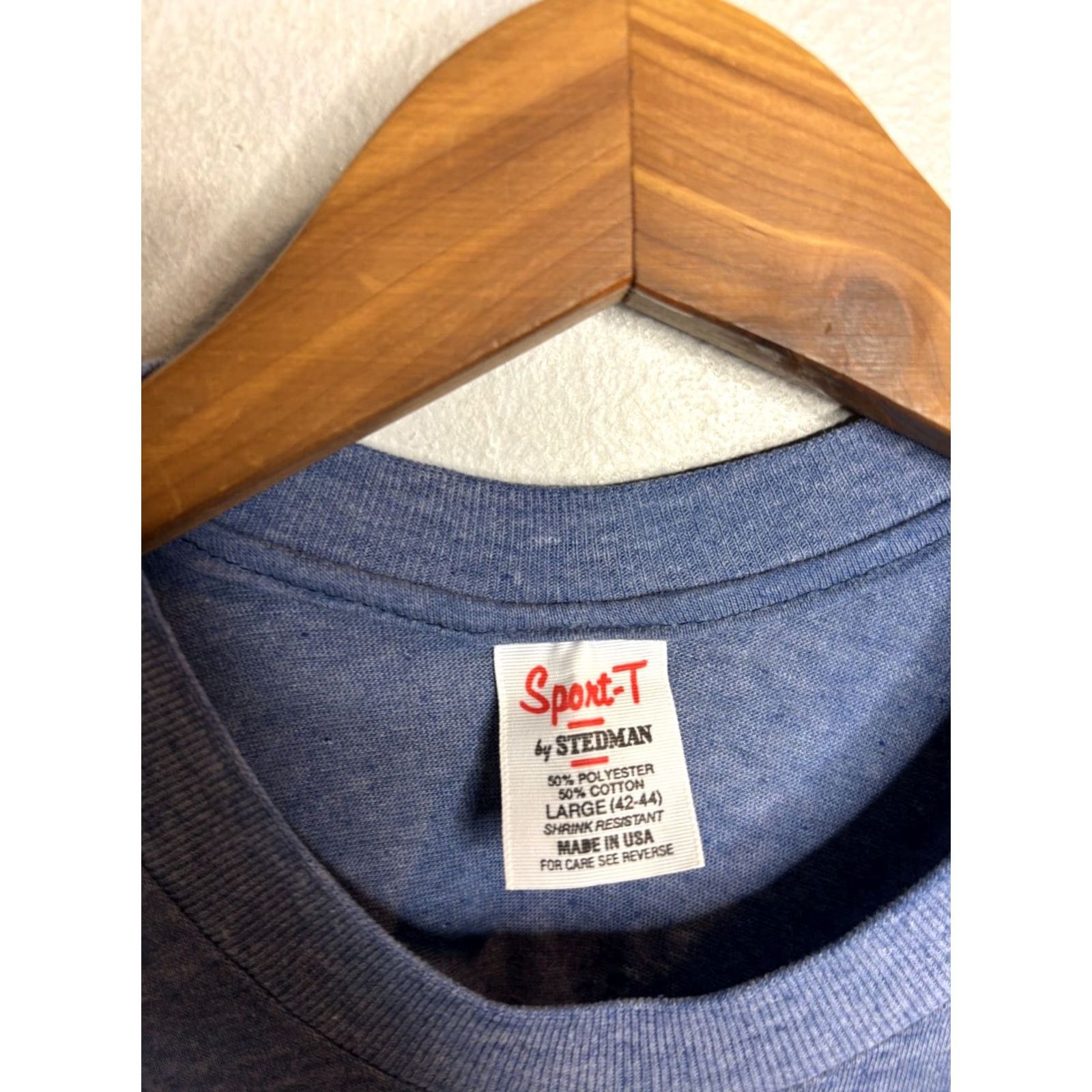 Vintage VINTAGE Sport-T Space Cadet Shirt I Flew On The Piedmont Shuttle 80s 4423 Blue Mens L Crew Neck Short Sleeve Cotton Knit Logo 8/10 1980s 4423 Size US L / EU 52-54 / 3 - 3 Thumbnail