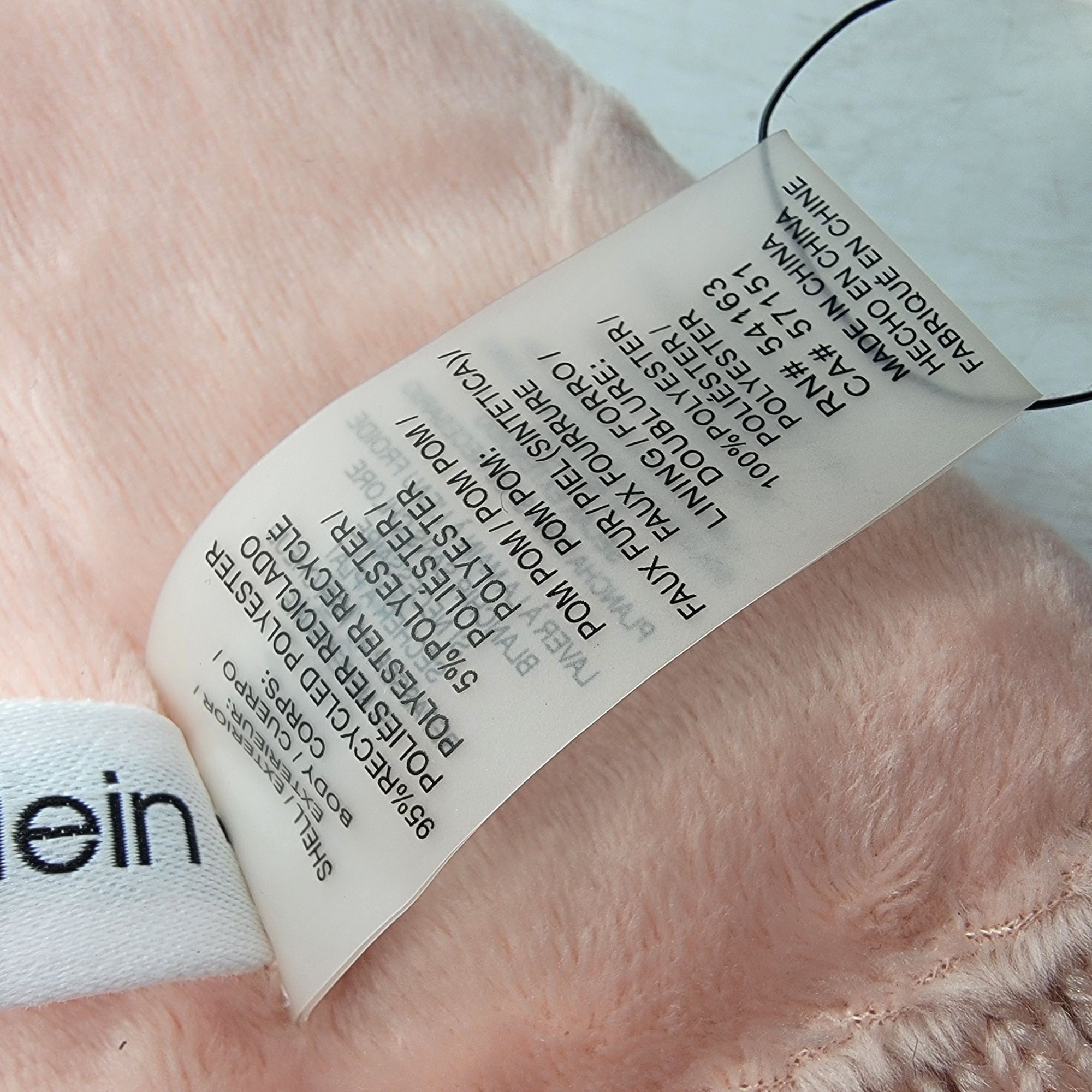 Calvin Klein Calvin Klein Womens Pink Blush Pom Beanie Hat Faux Fur Winte Size ONE SIZE - 5 Thumbnail