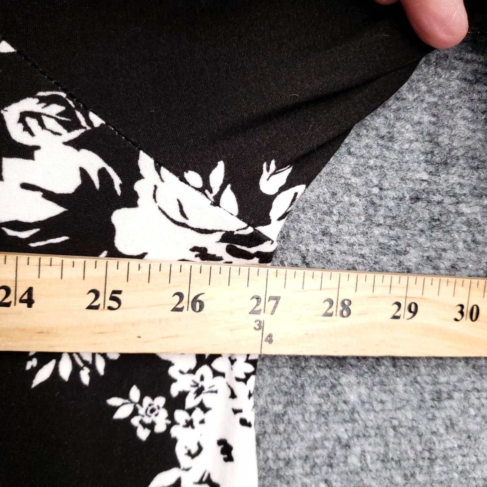 Vintage Kim & Cami Blouse Womens 3X Plus Black Floral Oversized Loose 3/4 Sleeve Stretch Size XXL / US 16-18 / IT 52-54 - 6 Thumbnail