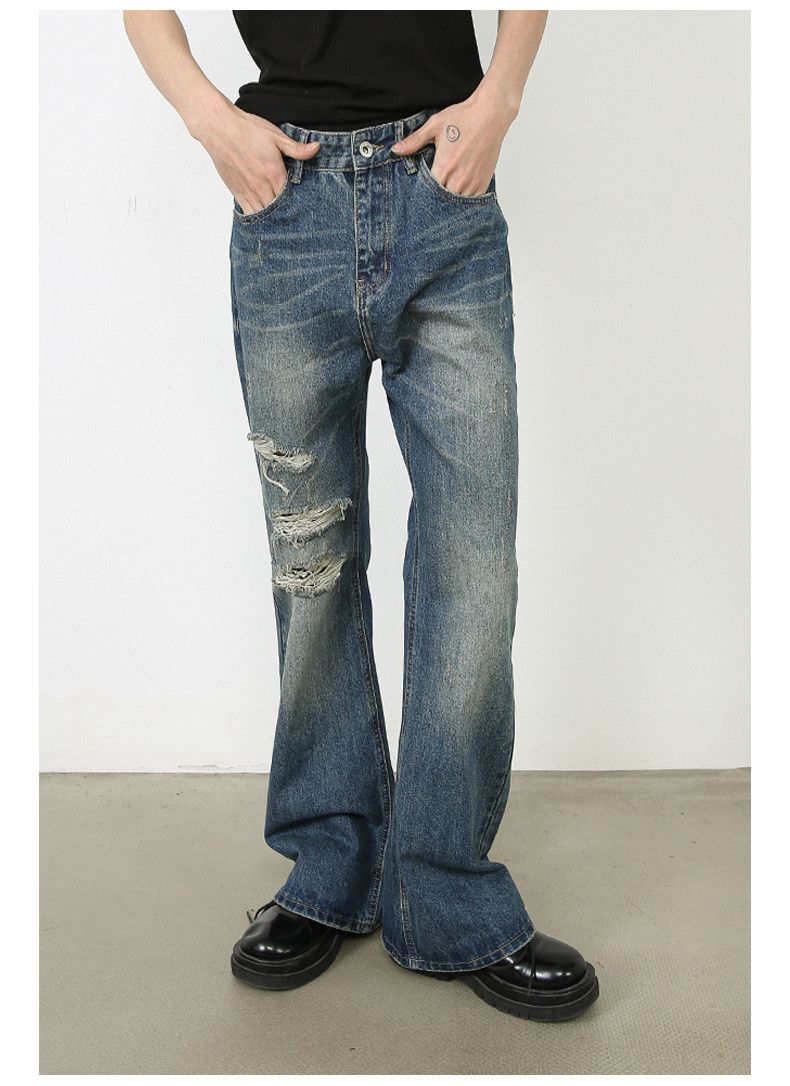 Japanese Brand Japanese retro loose straight-leg ripped flared jeans Size US 32 / EU 48 - 1 Thumbnail