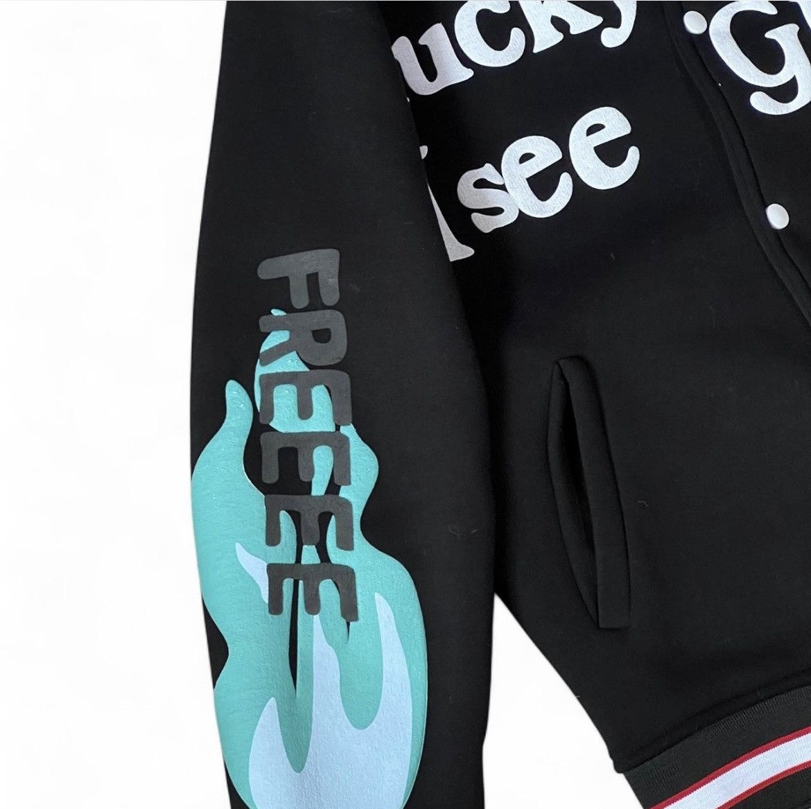 Designer × Vintage Kid Kudi Jacket ‘Lucky Me I See Ghost’ Sz: S Size US S / EU 44-46 / 1 - 4 Thumbnail