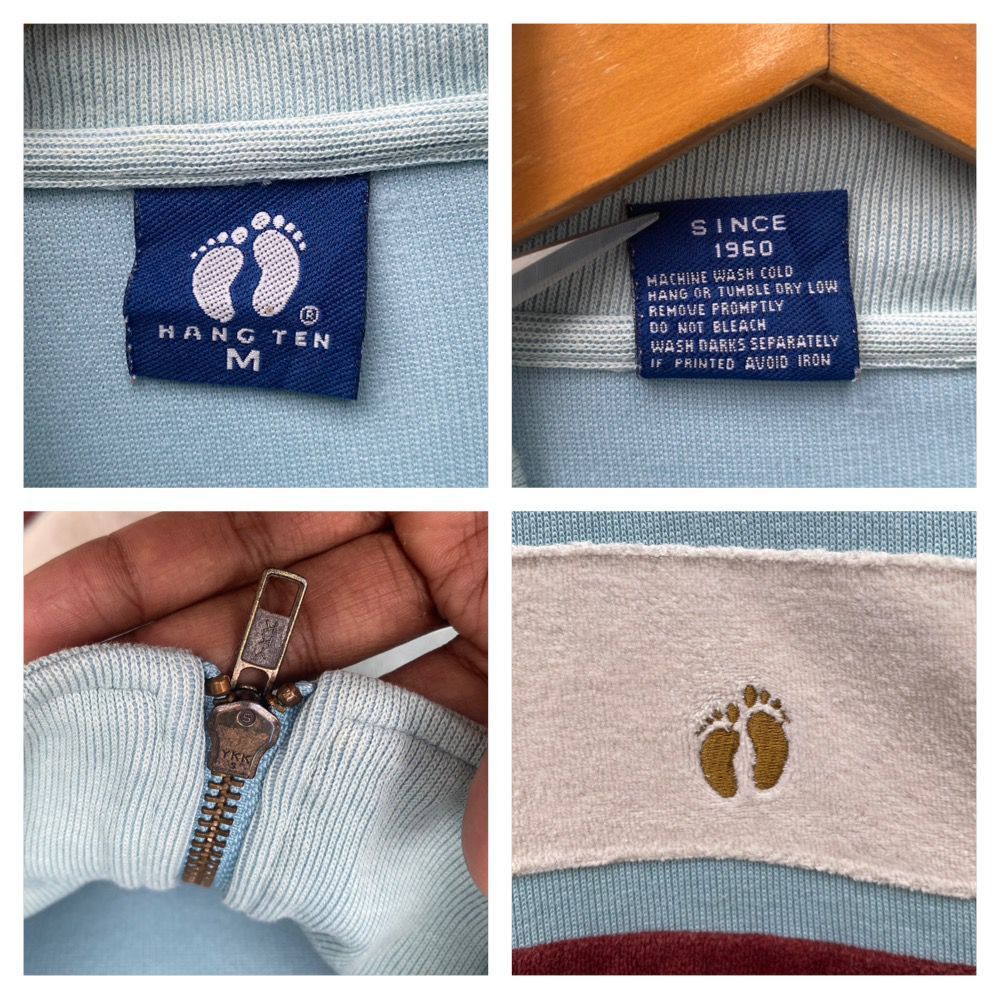 Hang Ten × Vintage VINTAGE HANG TEN ZIPPER SWEATER MEDIUM SKY BLUE Size US M / EU 48-50 / 2 - 4 Thumbnail