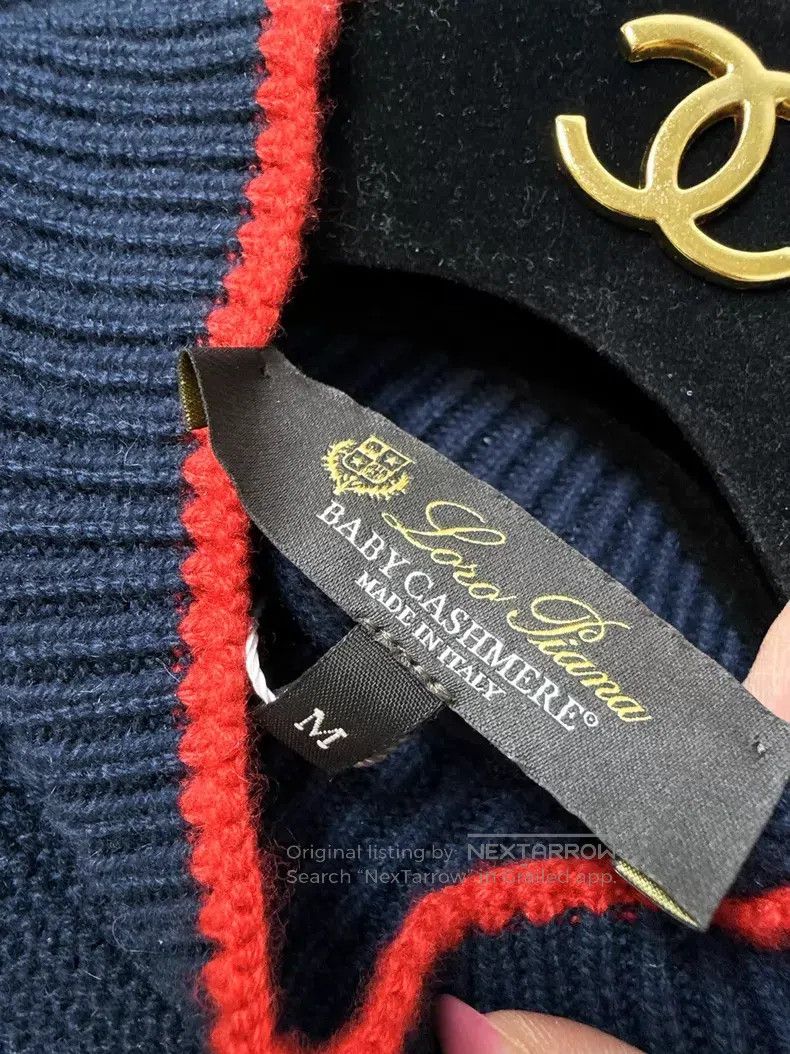 Loro Piana Loro Piana Dark blue striped high-neck side-button cashmer Size M / US 6-8 / IT 42-44 - 8 Thumbnail
