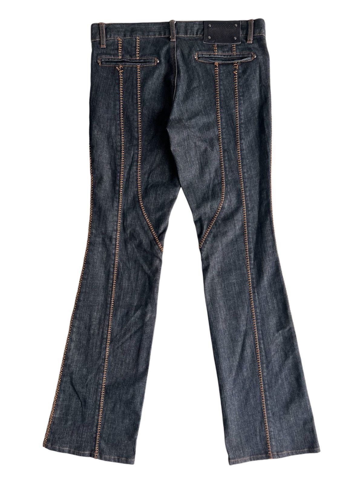 5351 POUR LES HOMMES Y2K 5351 Pour Les Hommes Big Flare Hem Stitching Denim Jeans Size US 34 / EU 50 - 3 Thumbnail