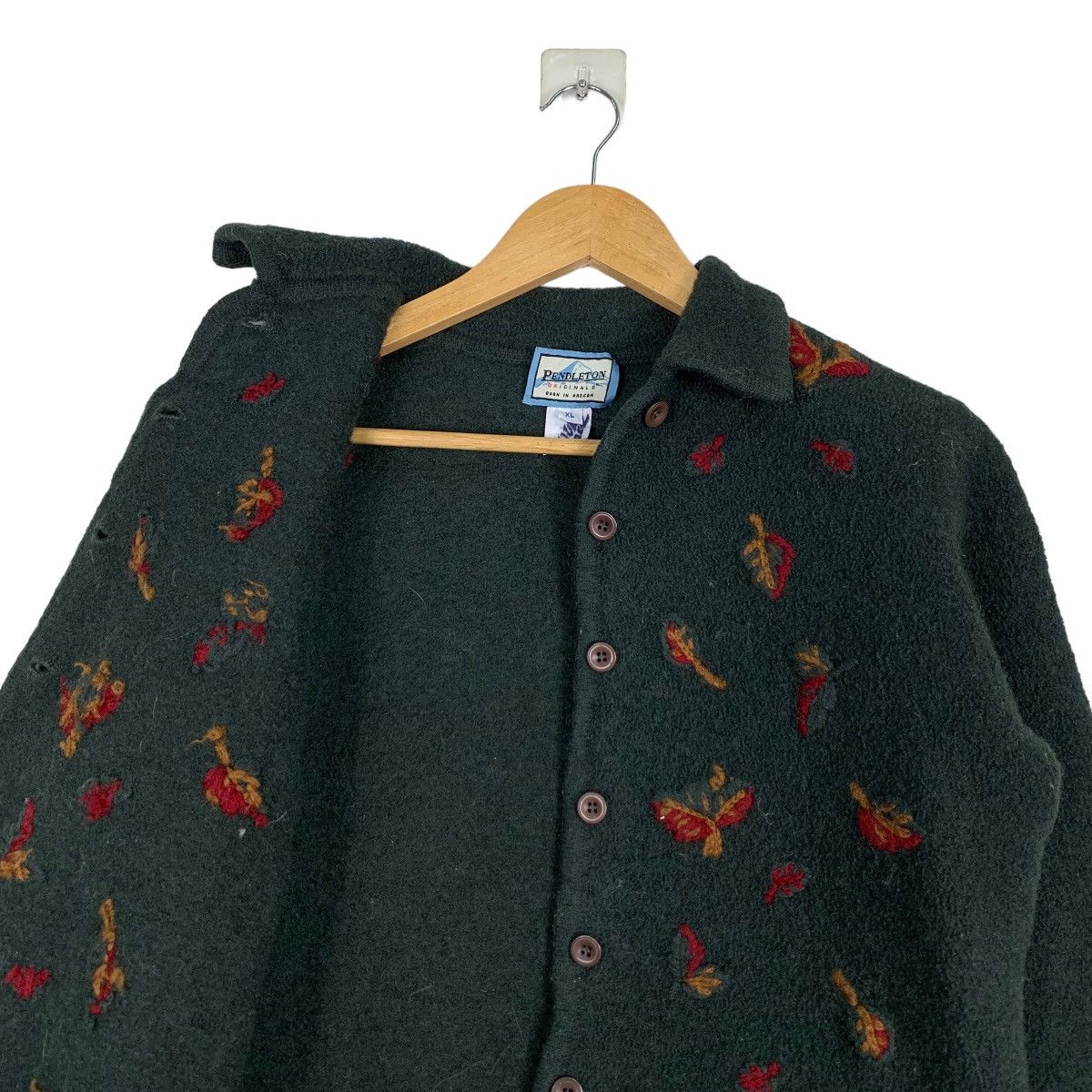 Pendleton PENDLETON Embroidery Logo Dark Green Wool Jacket #1081-C49 Size XL / US 12-14 / IT 48-50 - 10 Thumbnail