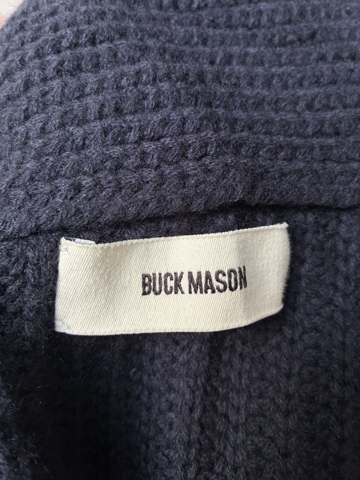 Buck Mason Heavy Knit Shawl Collar Wool Cashmere Cardigan in Blue, Men's