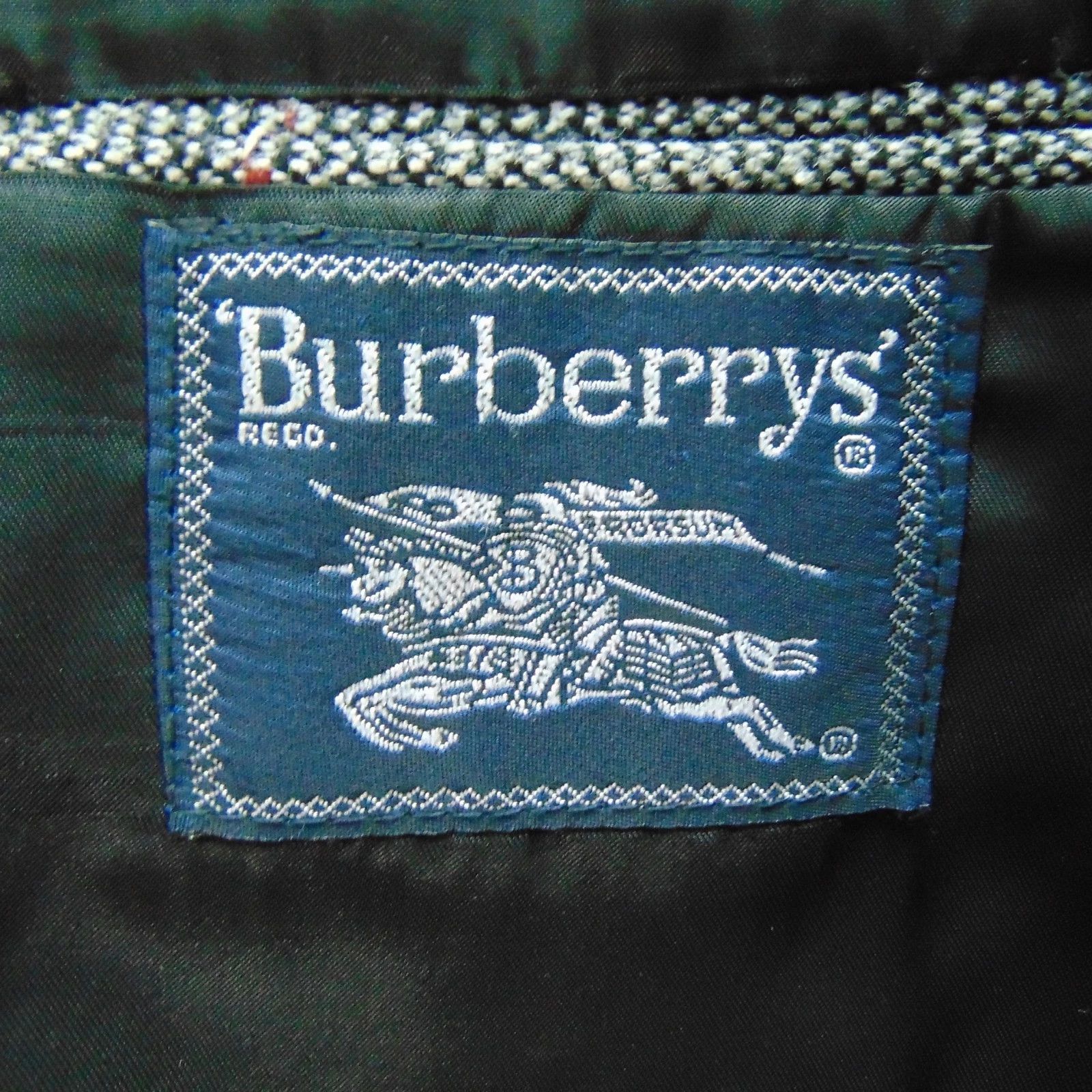 Burberry Burberrys Vintage Tweed Windowpane Blazer 42 Gray Size 42R - 10 Thumbnail