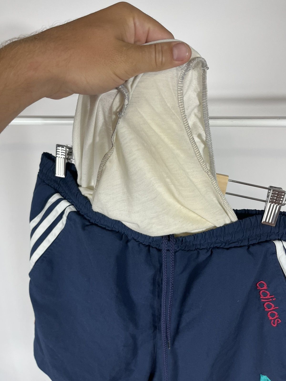 Adidas Vintage Adidas Swim Shorts Navy Red 3-Stripes Embroidered M Size US 32 / EU 48 - 9 Thumbnail