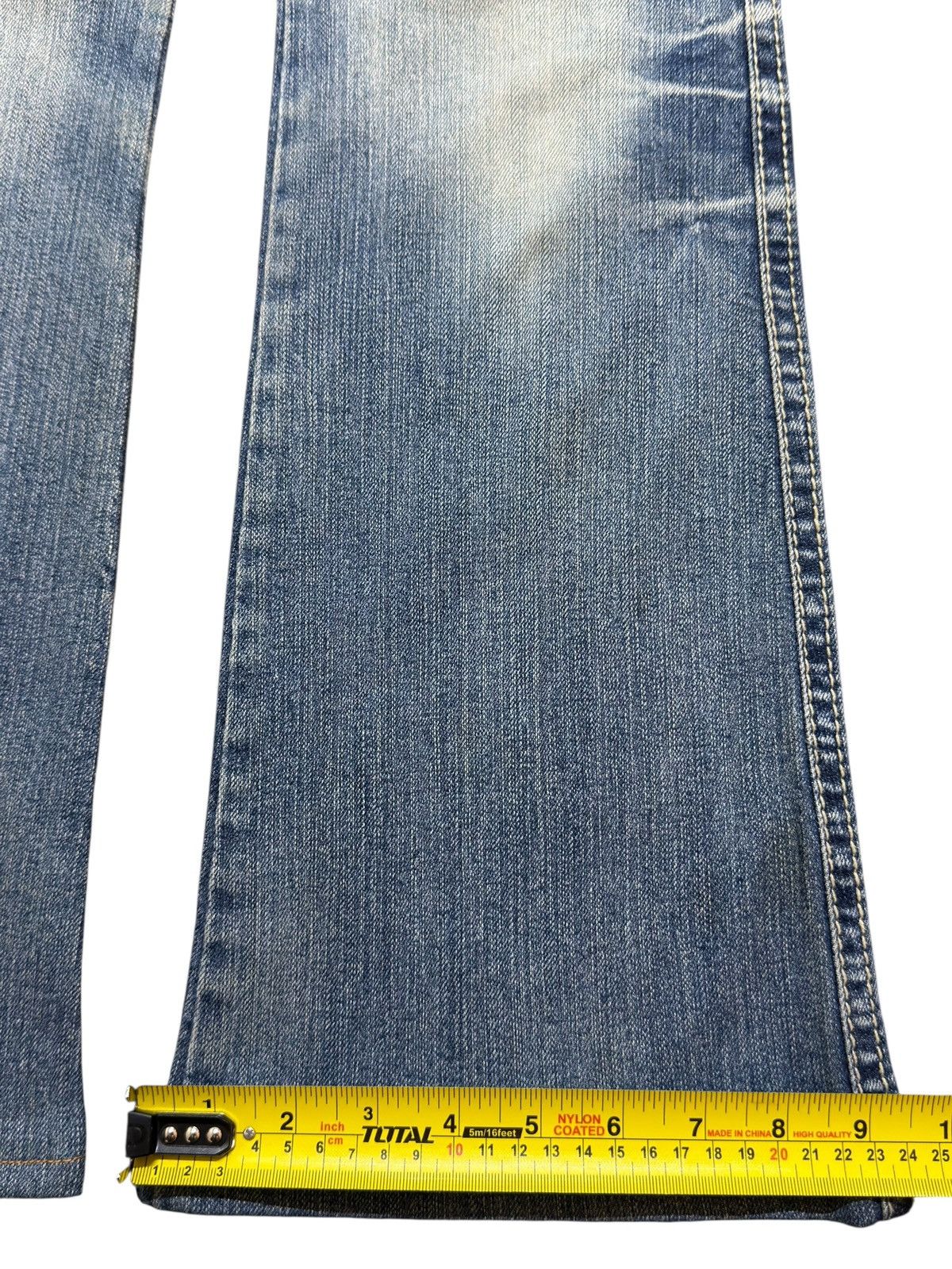 Hysteric Glamour Vintage Y2K Japanese Brand Blue Faded Wash Wide Leg Flare Size US 30 / EU 46 - 15 Thumbnail
