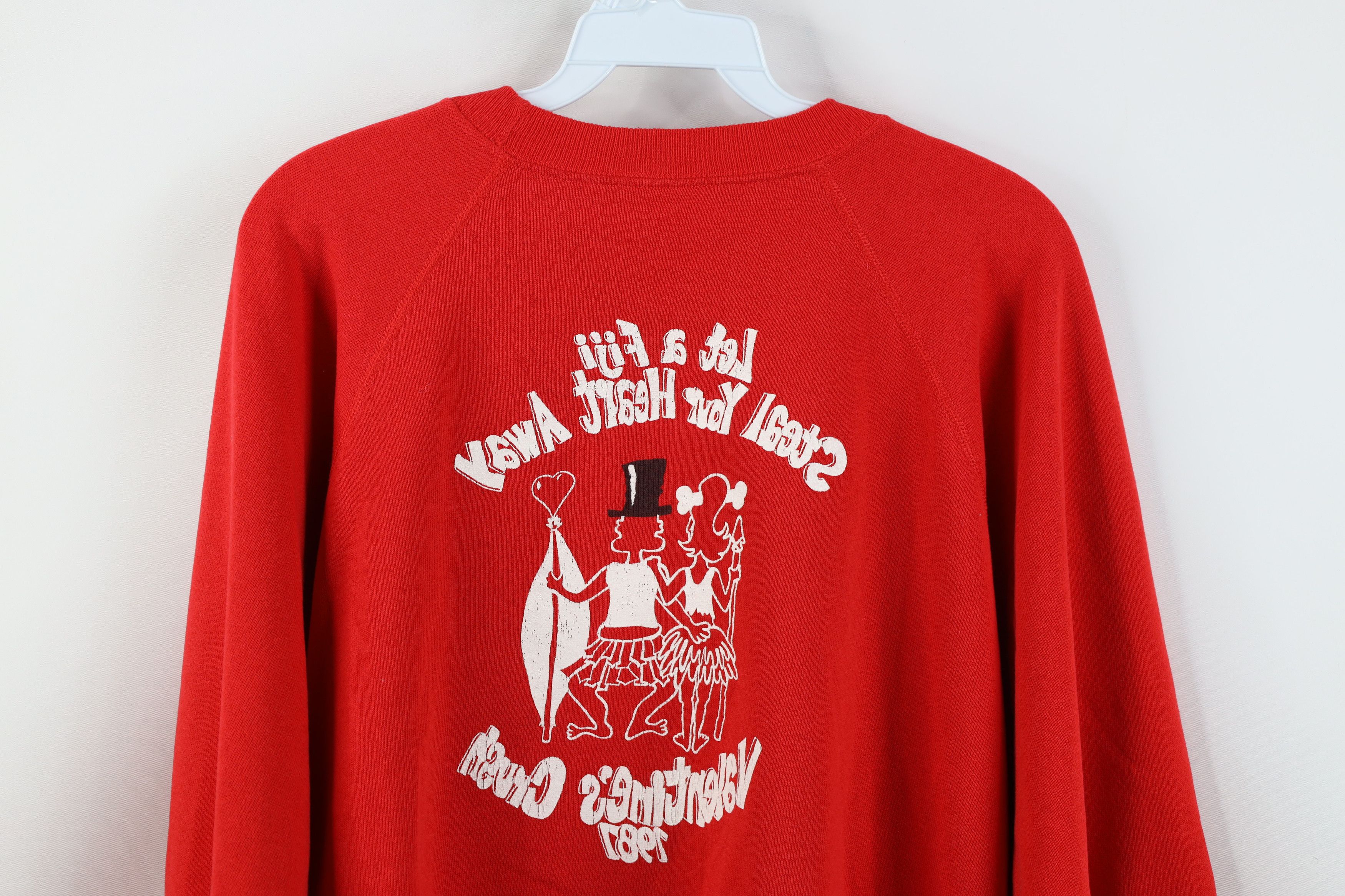Vintage Vintage 80s Valentines Crush Let A Fiji Heart Sweatshirt Size XL / US 12-14 / IT 48-50 - 13 Thumbnail