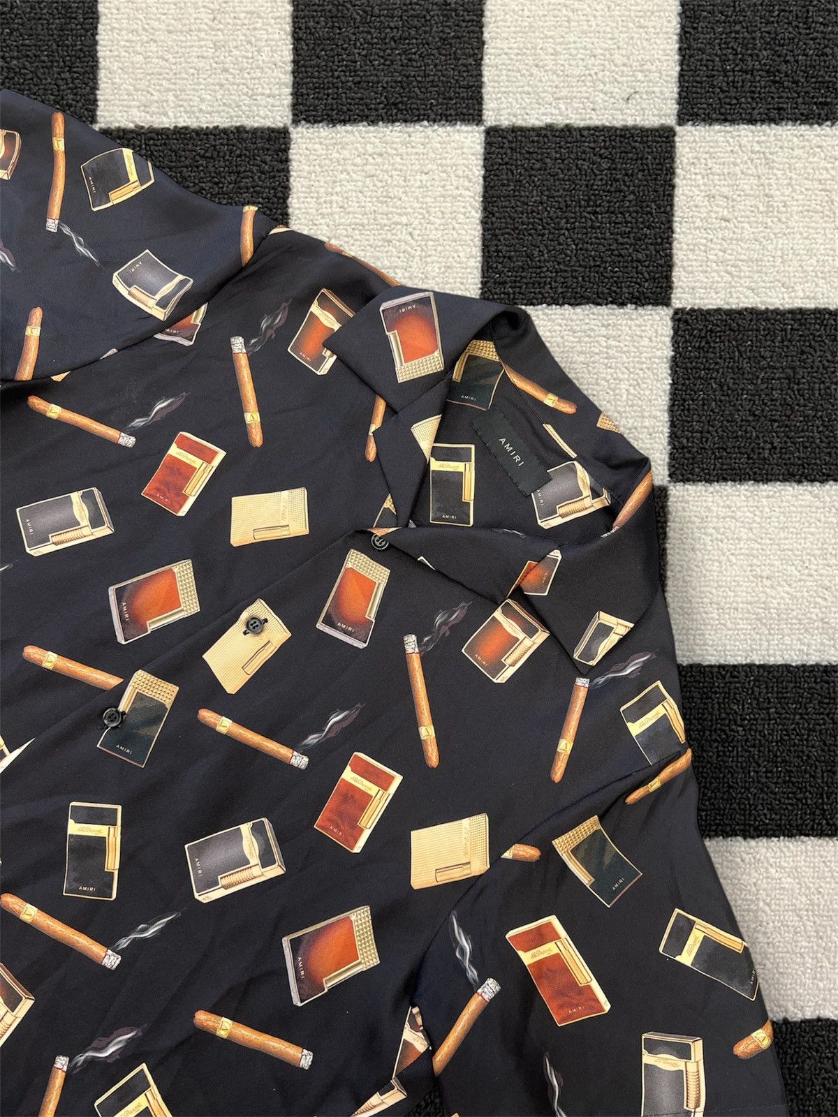 Amiri Amiri Dupont Falling Cigar Silk Print Shirt Size US S / EU 44-46 / 1 - 2 Thumbnail