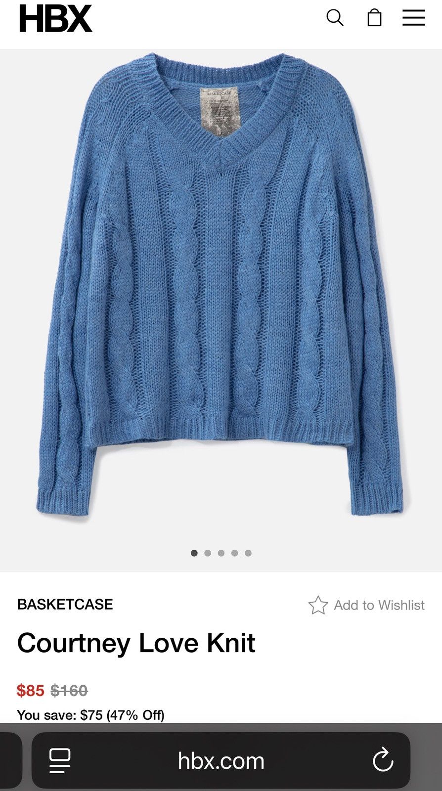 Basketcase COURTNEY LOVE , KNIT BLACK XS BASKETCASE GALLERY