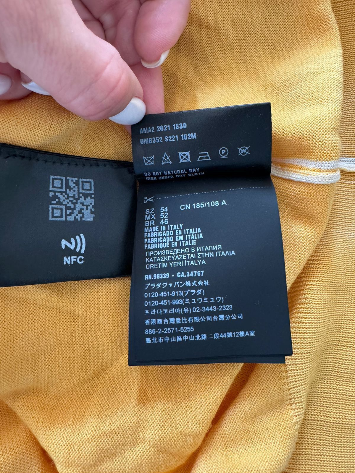 Prada Prada Wool And Cashmere Polo Shirt In Yellow Size US L / EU 52-54 / 3 - 5 Thumbnail