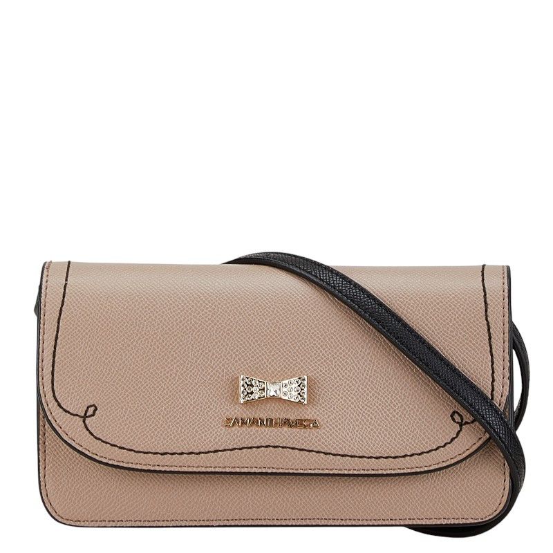 Other Samantha Thavasa Leather Bijou Ribbon Shoulder Bag Leather Crossbody Bag in Brown, Women's