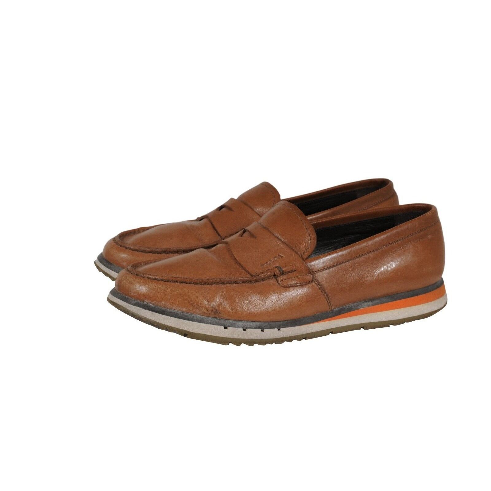 Prada Penny Loafers Brown Leather - 02475 Size US 9.5 / EU 42-43 - 8 Thumbnail