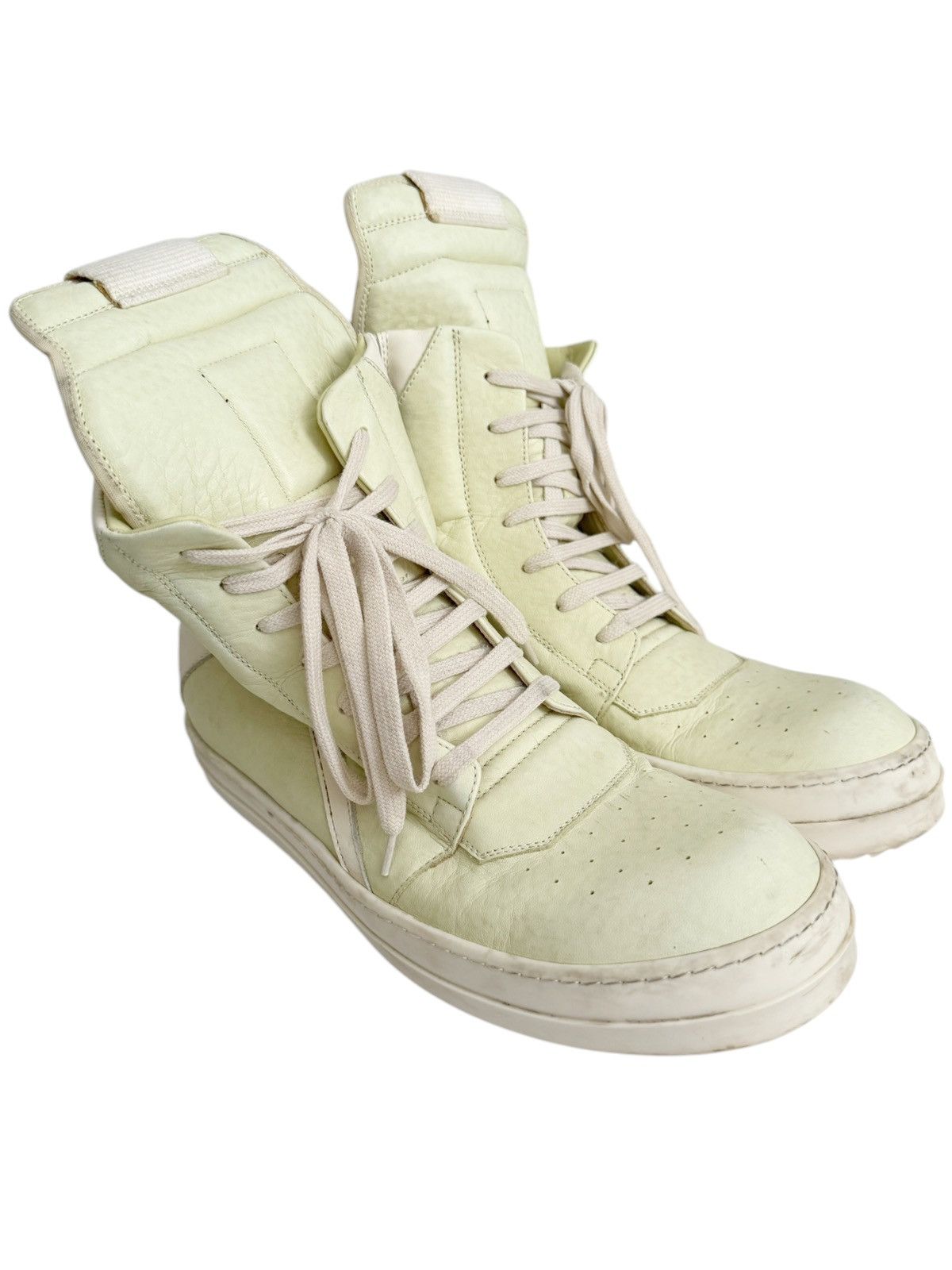Rick Owens FW18 Sisyphus Lime Geobasket Sneaker Leather Size US 9 / EU 42 - 4 Thumbnail
