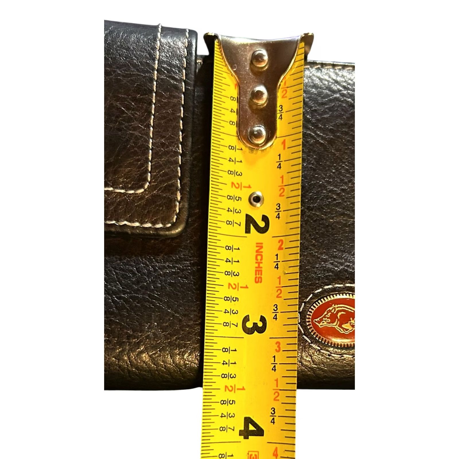 Fossil VINTAGE Fossil Wallet Long Live Vintage Black Leather Arkansas Razorbacks Bifold Women's Wallet Zip-Around Logo City Credit Card Folding Size ONE SIZE - 6 Thumbnail