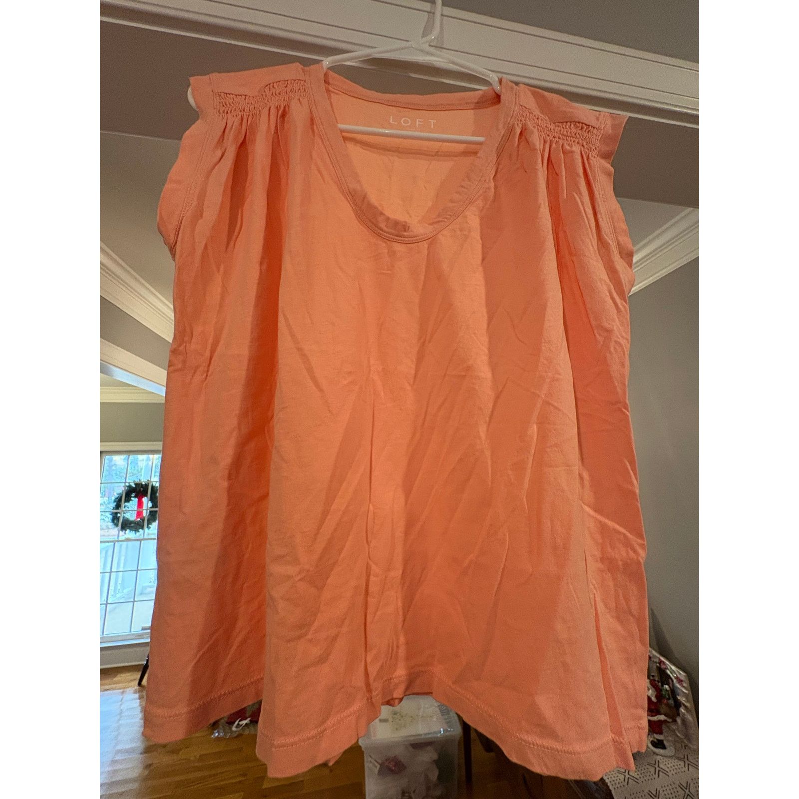Loft LOFT Women’s Peach Sleeveless Blouse Size Small Smocked Size S / US 4 / IT 40 - 4 Thumbnail