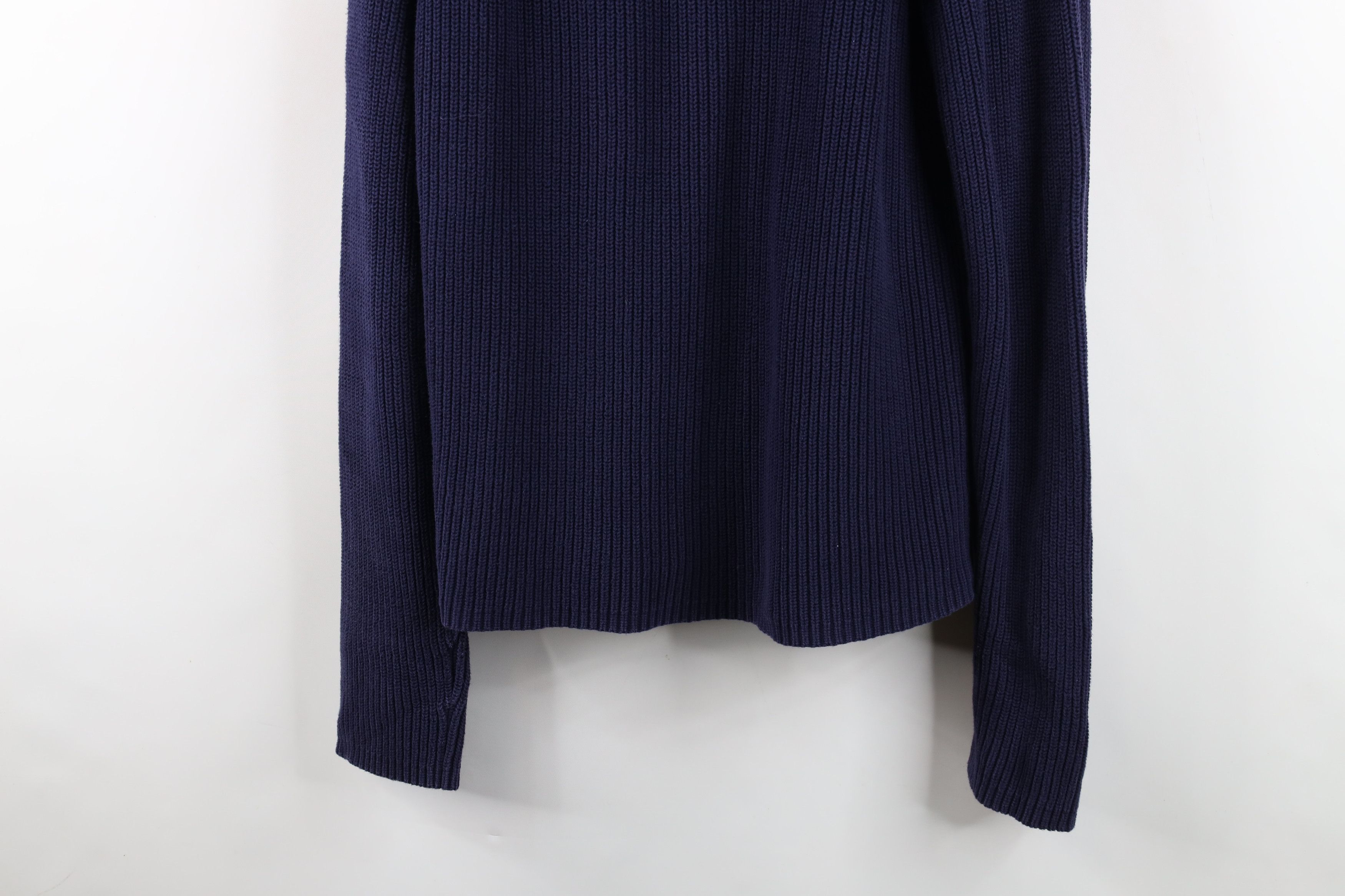 Ralph Lauren Vintage 90s Ralph Lauren Zip Ribbed Knit Sweater Blue Size XL / US 12-14 / IT 48-50 - 13 Thumbnail