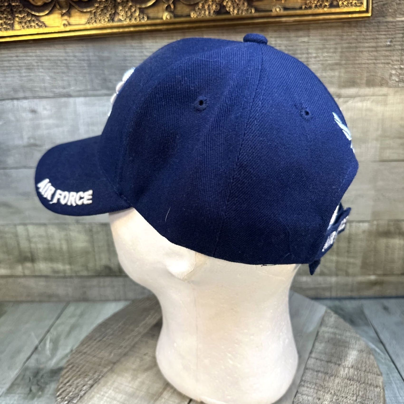 Vintage U.S. Air Force Hat Blue Embroidered Logo Adjustable Military Cap USAF Men's One Size Baseball Cap Size ONE SIZE - 7 Thumbnail