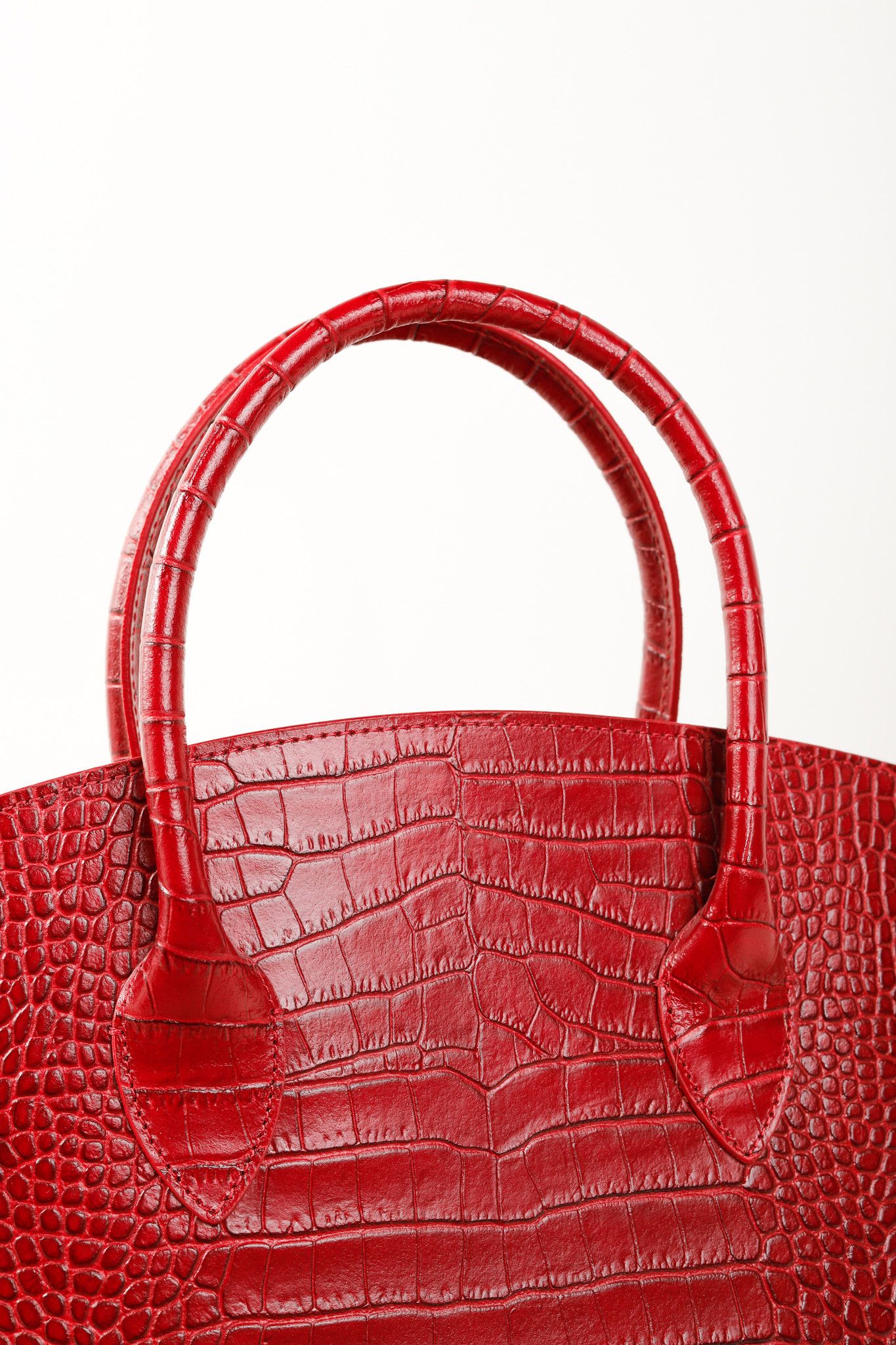 Designer Teddy Blake Kate Red Croco Embossed Leather Handbag Size ONE SIZE - 7 Thumbnail