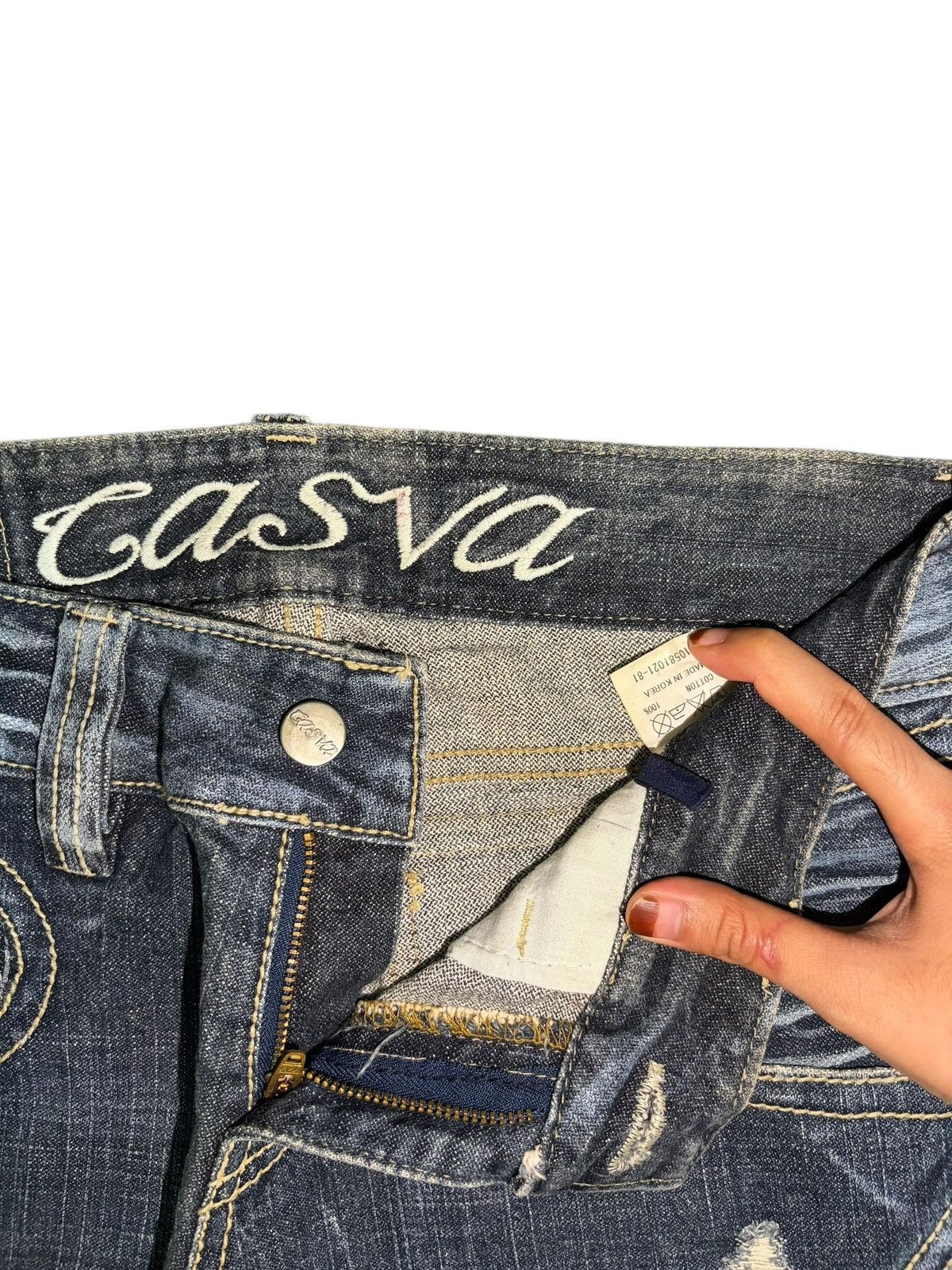 Hysteric Glamour Vintage Japanese Casva Distressed Flare Jeans Size 31" - 5 Thumbnail