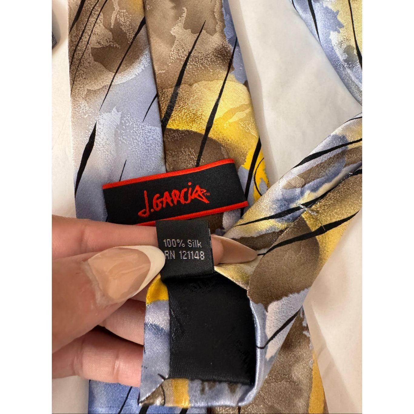 Pedro Garcia J. Garcia Silk Tie Wetlands I Collection 57 Abstract Pattern Size ONE SIZE - 4 Thumbnail