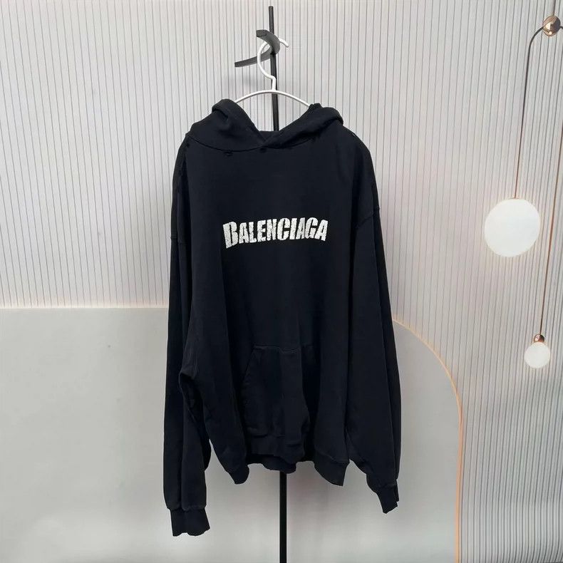 Balenciaga Balenciaga Hoodie cotton crackle letter s black Size US S / EU 44-46 / 1 - 1 Thumbnail