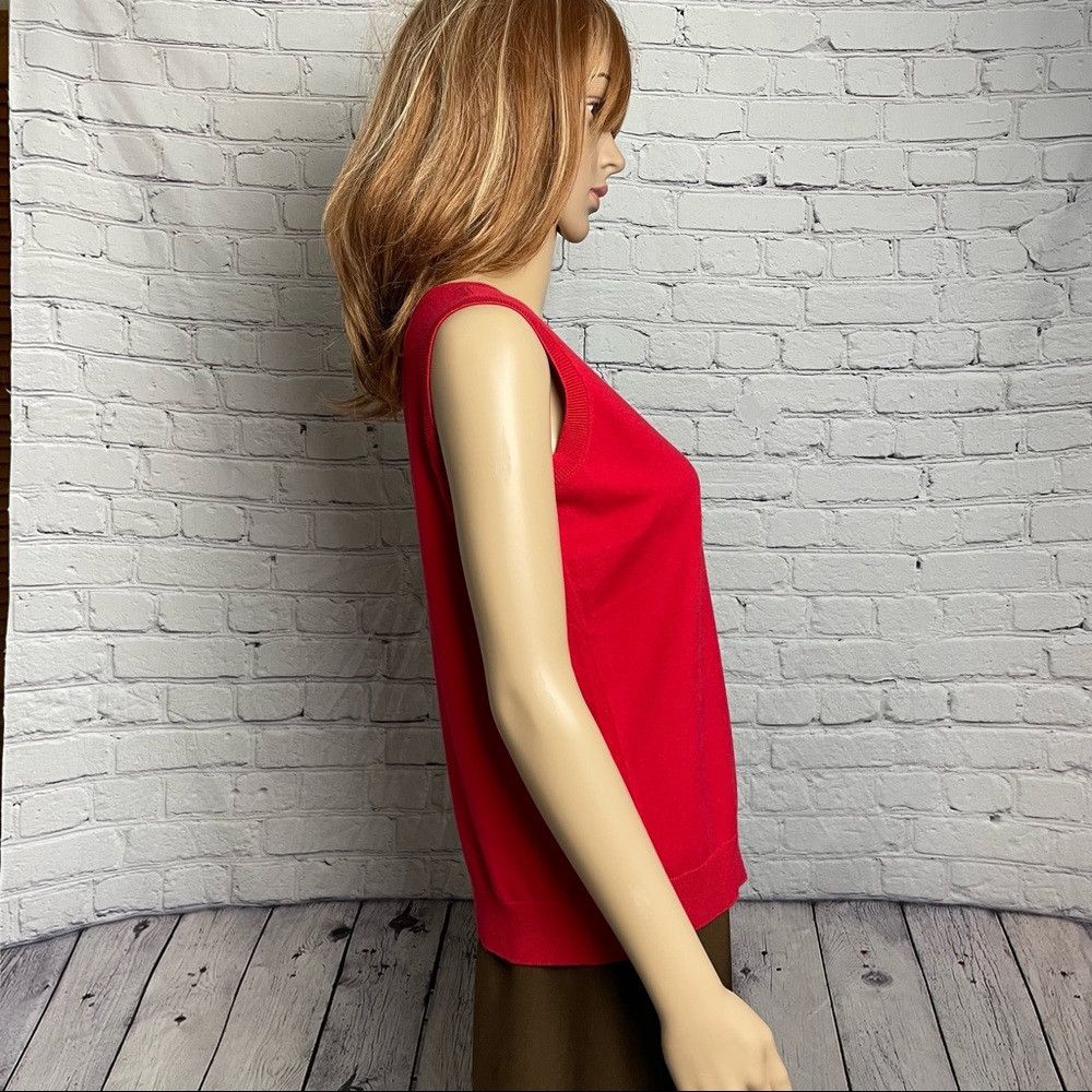 Talbots NWT New Talbots Pima Cotton Sleeveless Knit Red Top Size XP Size S / US 4 / IT 40 - 8 Thumbnail