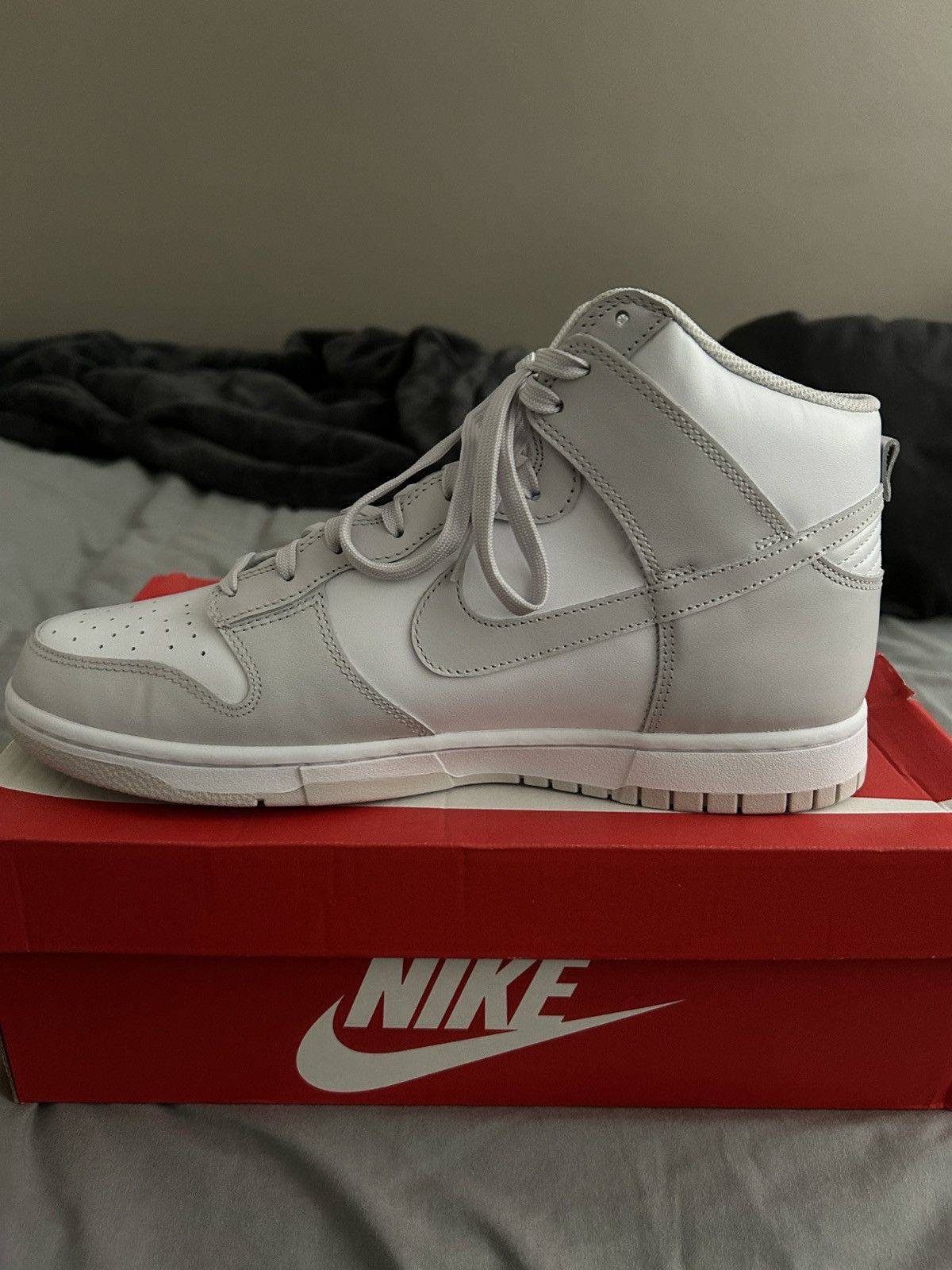 Nike Nike Dunk Hi Retro White/Vast Grey-White Size US 11.5 / EU 44-45 - 9 Thumbnail