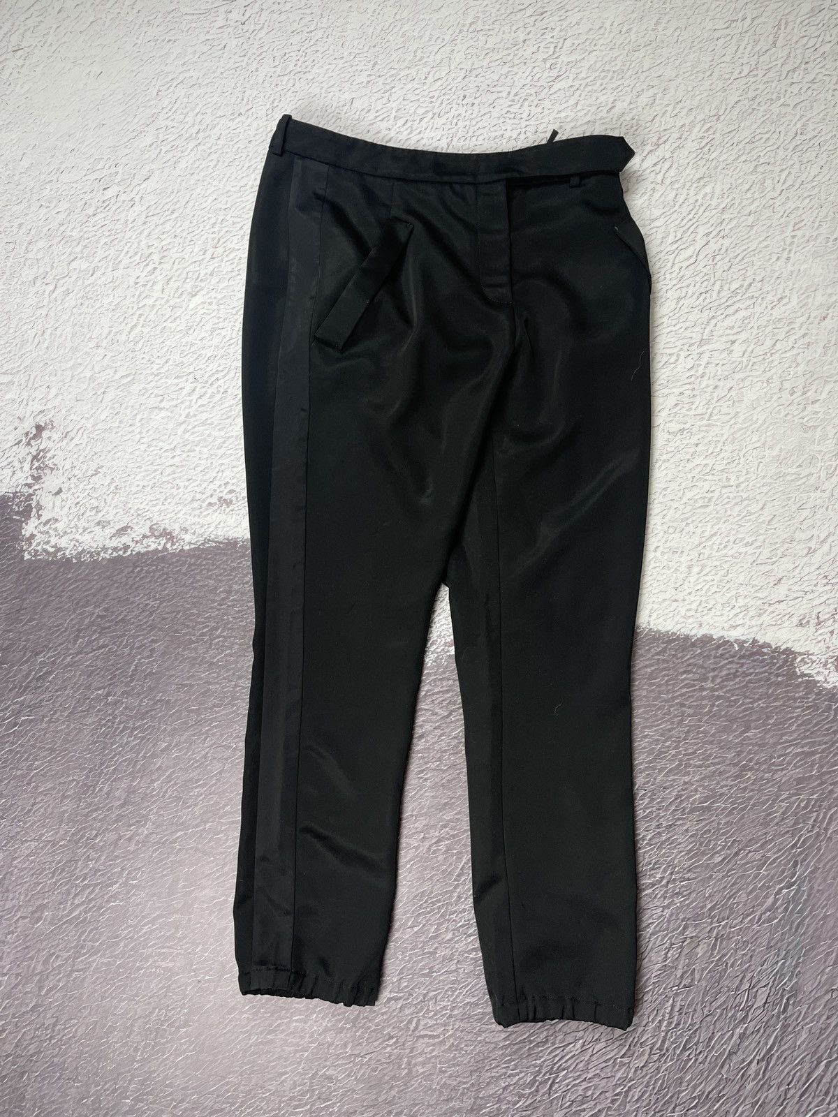 Prada Prada bondage style black triacetate shimmer women’s pants Size 27" / US 4 / IT 40 - 3 Thumbnail