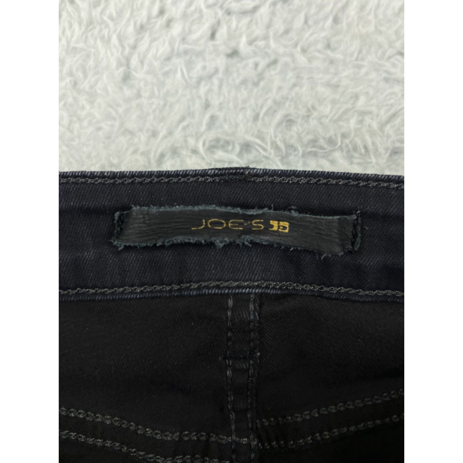 Denime Joes Jeans Womens 25 Black Denim Skinny Ankle Dark Wash 5-Pocket Cotton Blend Distressed Color: Black Size 25 Womens Jeans Size 42" / US 20 - 3 Thumbnail