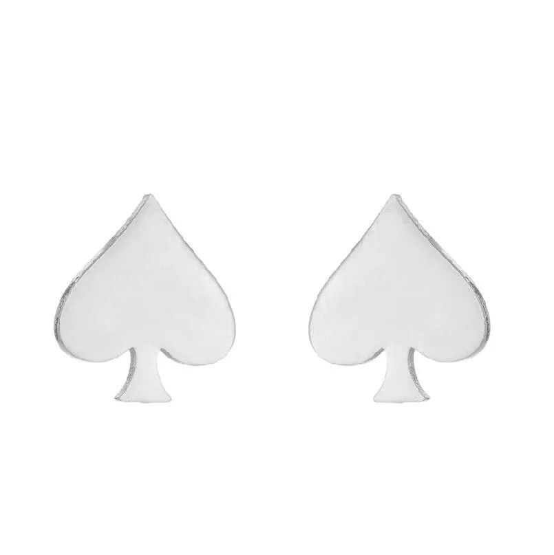 Jewelry Poker Spade Shaped Mini Stud Earrings Charm Earring Gift Size ONE SIZE - 2 Thumbnail