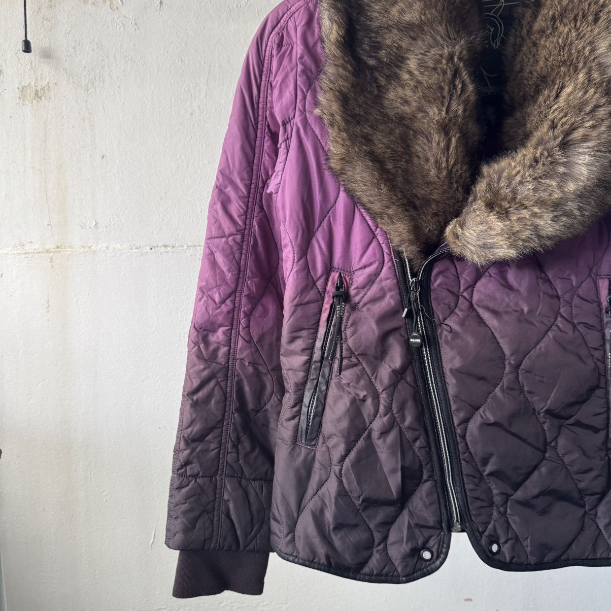 If Six Was Nine Diesel Fur Gradient Asymmetrical Puffer Jacket Size S / US 4 / IT 40 - 4 Thumbnail