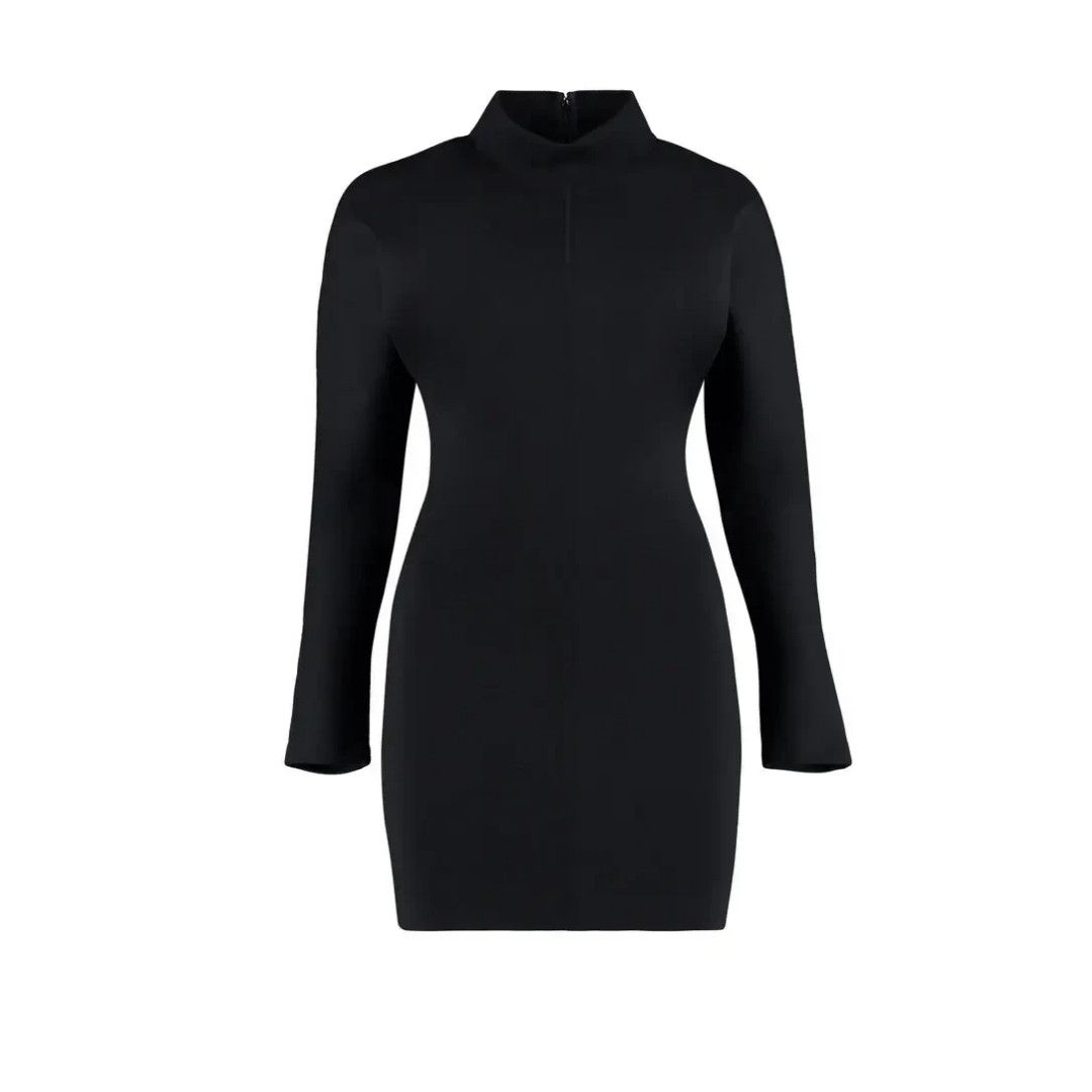 Saint Laurent Paris o1b1hav111124 Robe Crayon Manches Kimono Mini Dresse in Noir Size XL / US 12-14 / IT 48-50 - 1 Thumbnail