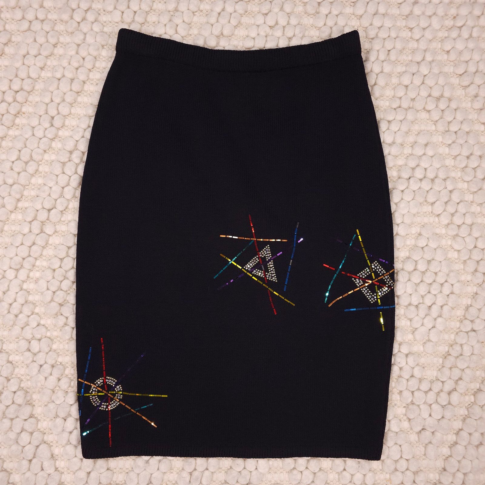 St. John St. John Santana Skirt Black Embellished Sz 2 Size 26" / US 2 / IT 38 - 6 Thumbnail