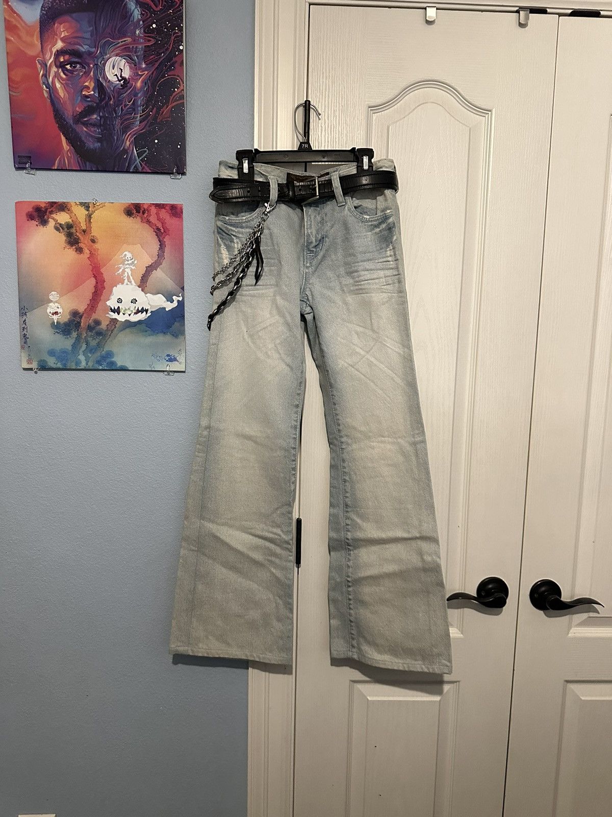 image of If Six Was Nine x Le Grande Bleu L G B Flared Goa Jeans in Blue, Men's (Size 26)
