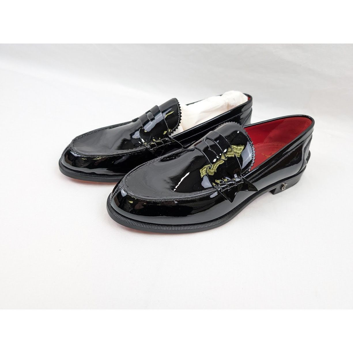 Christian Louboutin o1rshd1 Patent No Penny Flat Shoes in Black/Silver Size US 8.5 / EU 41-42 - 16 Thumbnail