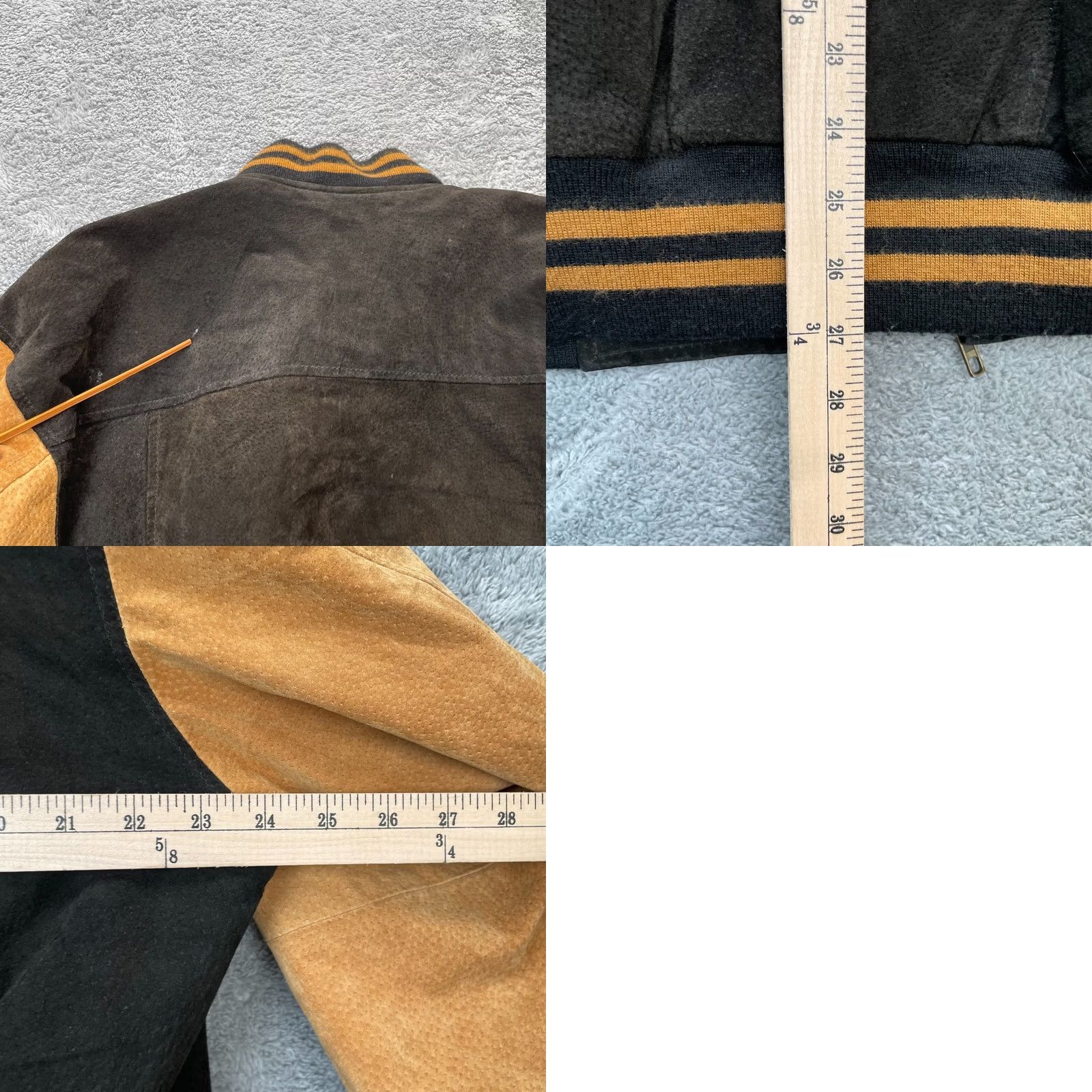 Vintage VINTAGE Oscar Piel Jacket Men S Leather Varsity Coat Bomber Full Zip Lined Black Size US S / EU 44-46 / 1 - 8 Thumbnail