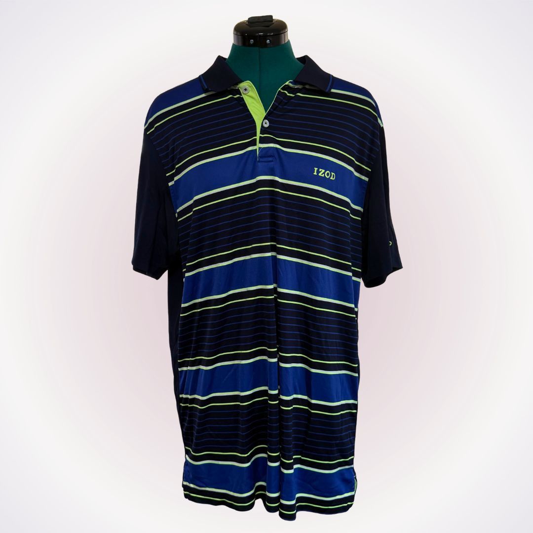 Izod IZOD Striped Golf Polo | Sz L Size US L / EU 52-54 / 3 - 1 Thumbnail