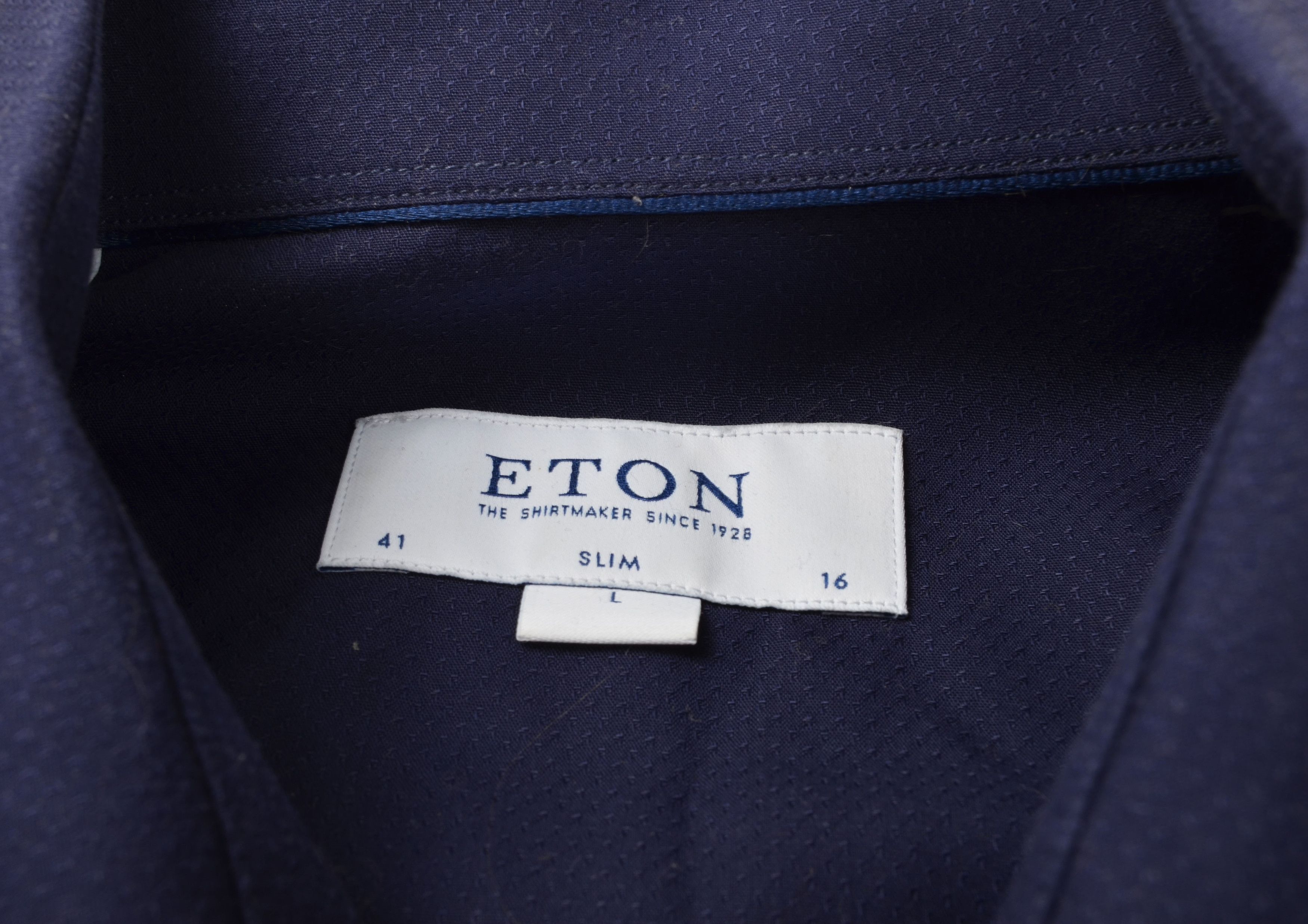 Designer × Eton Eton Men's Blue Button Down Slimk Fit Shirt Size US L / EU 52-54 / 3 - 4 Thumbnail