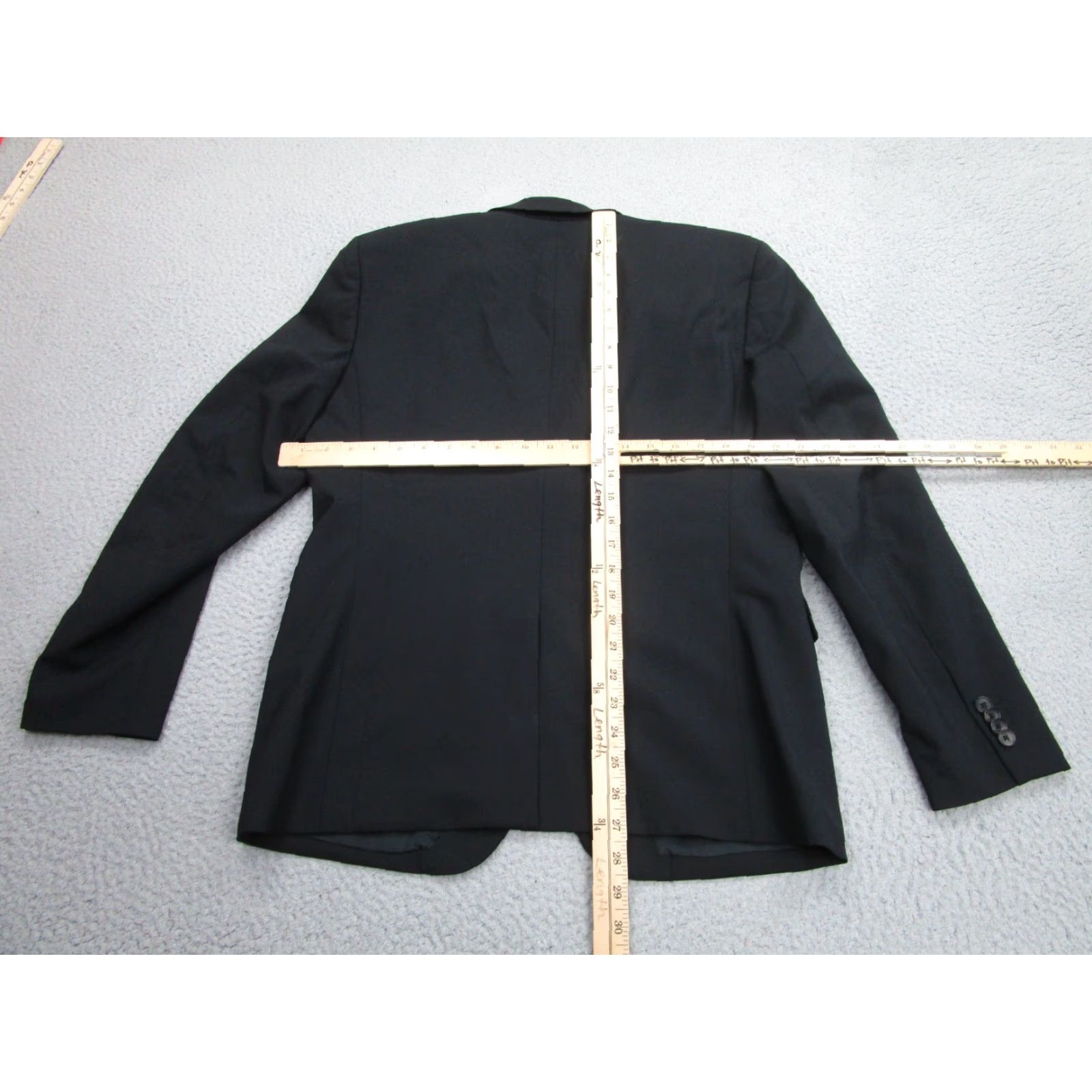 Theory Theory Blazer Mens 40 Black Wool Slim Sport Coat Notch Lapel Front Two-Button Single-Breasted Regular Coat Size 40R - 4 Thumbnail