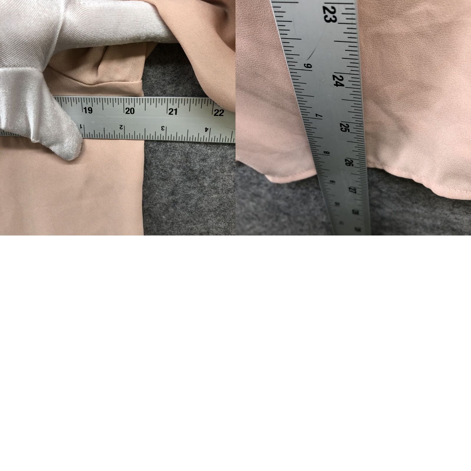 Alfani Alfani Blouse Womens M Peach Chiffon V-Neck Button Front Long Sleeve Formal Workwear Shirt Size M / US 6-8 / IT 42-44 - 8 Thumbnail