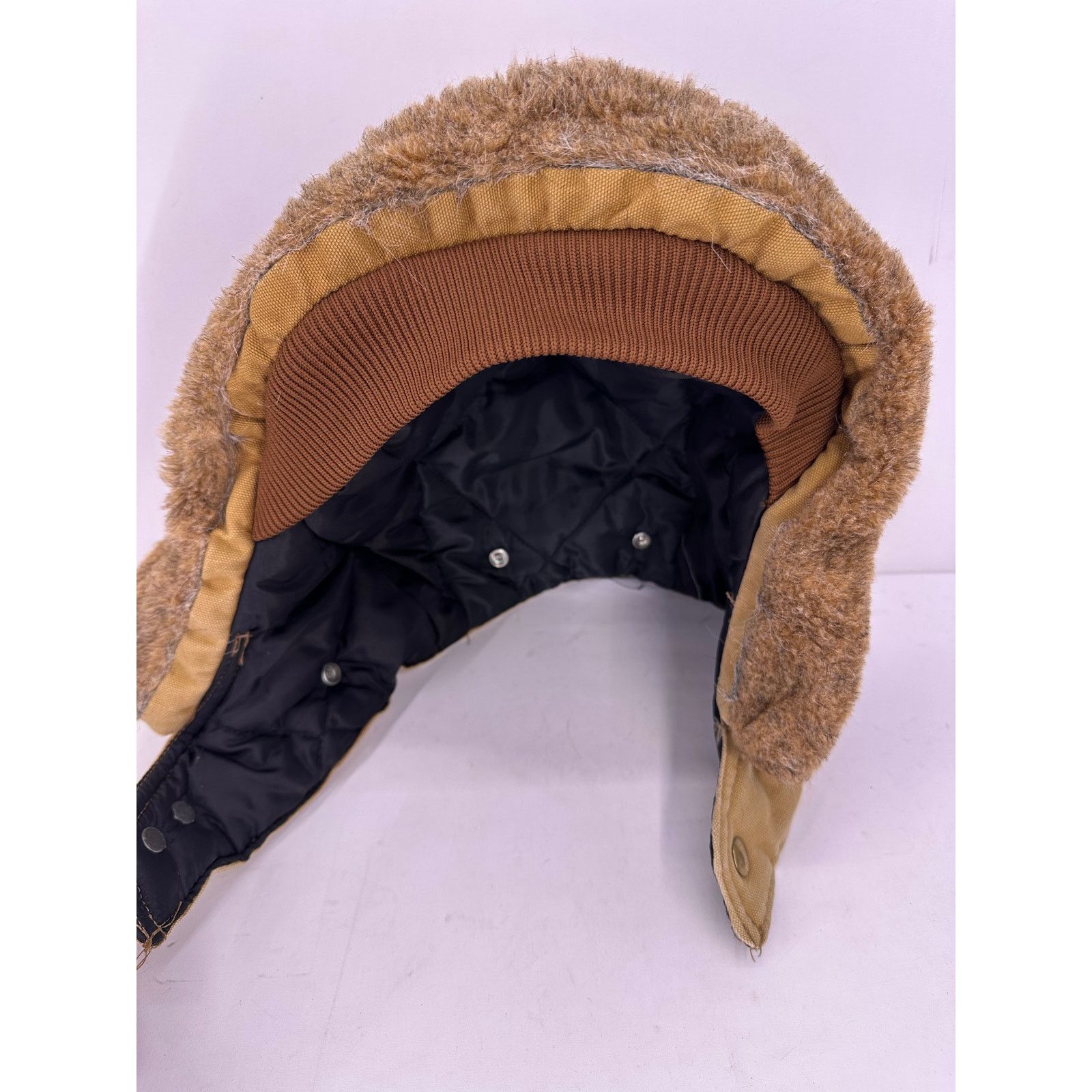 Carhartt Vintage Carhartt Hood Brown Quilt Lined Faux Fur Snap Size ONE SIZE - 5 Thumbnail
