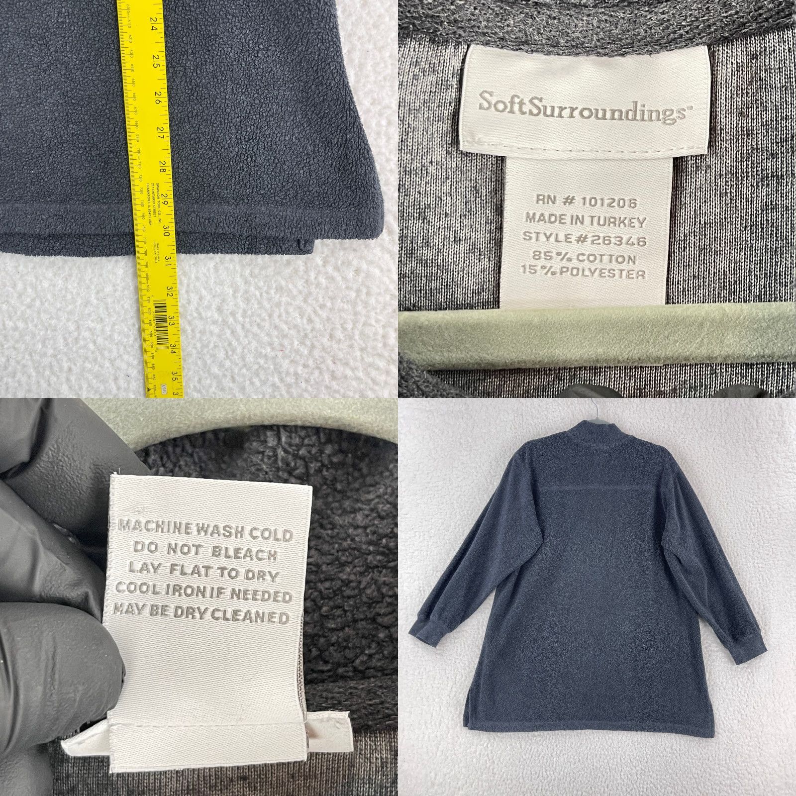 Soft Surroundings Soft Surroundings Gray Long Sleeve Fleece Sweater Womens Pullover Size M Size M / US 6-8 / IT 42-44 - 8 Thumbnail